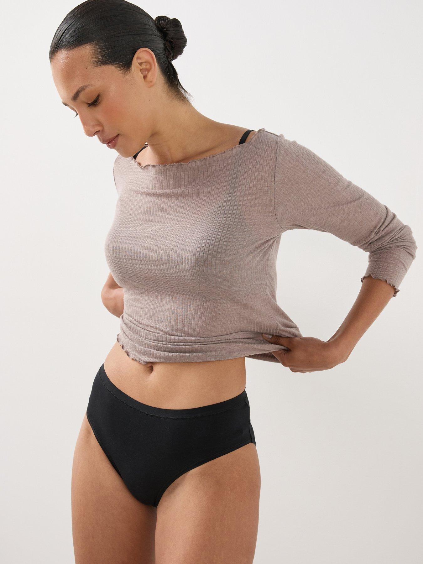 Image 2 of 6 of The Very Collection 5 Pack Cotton Plain And Leopard Print Thongs