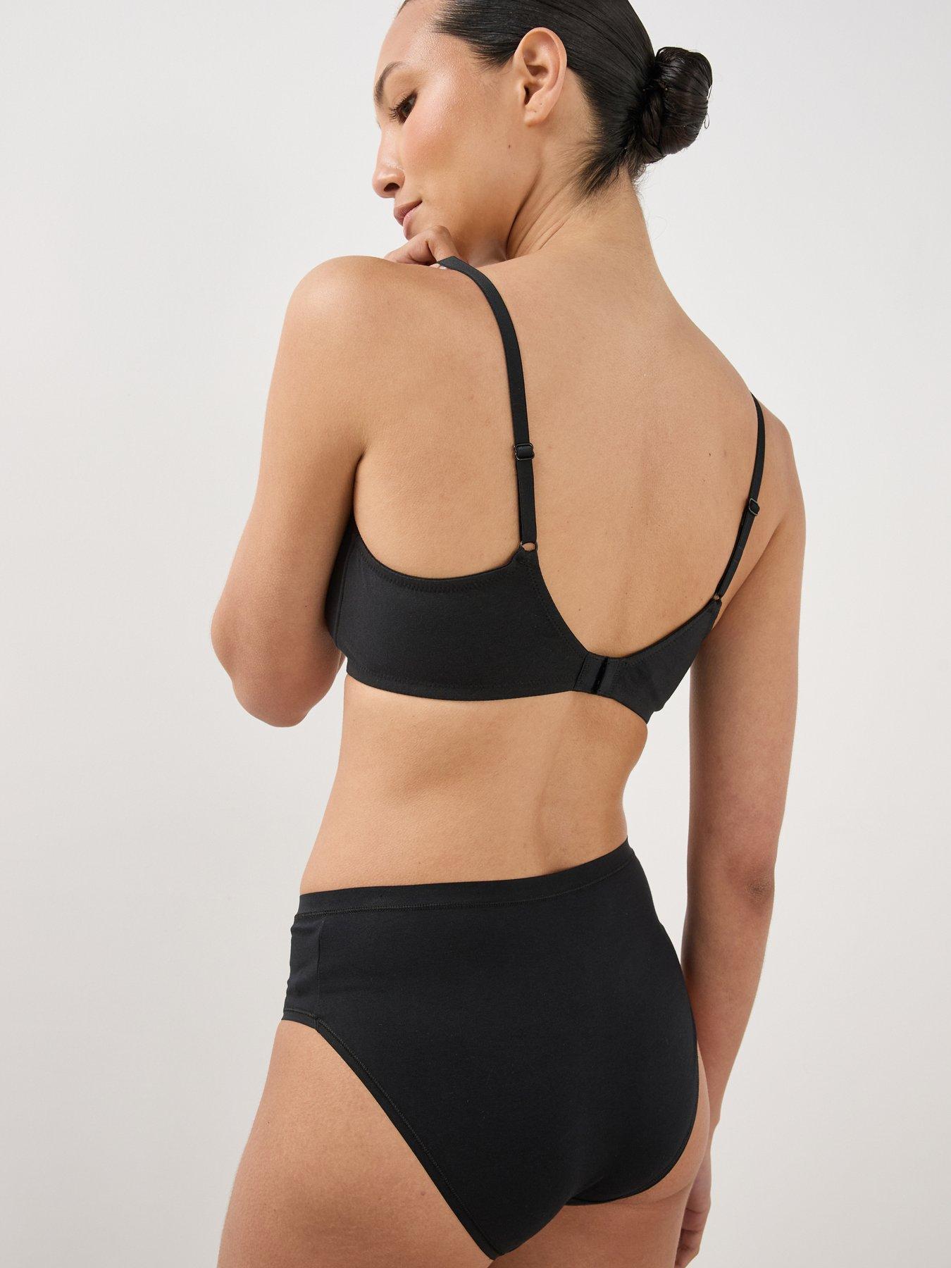 Image 3 of 6 of The Very Collection 5 Pack Cotton Plain And Leopard Print Thongs