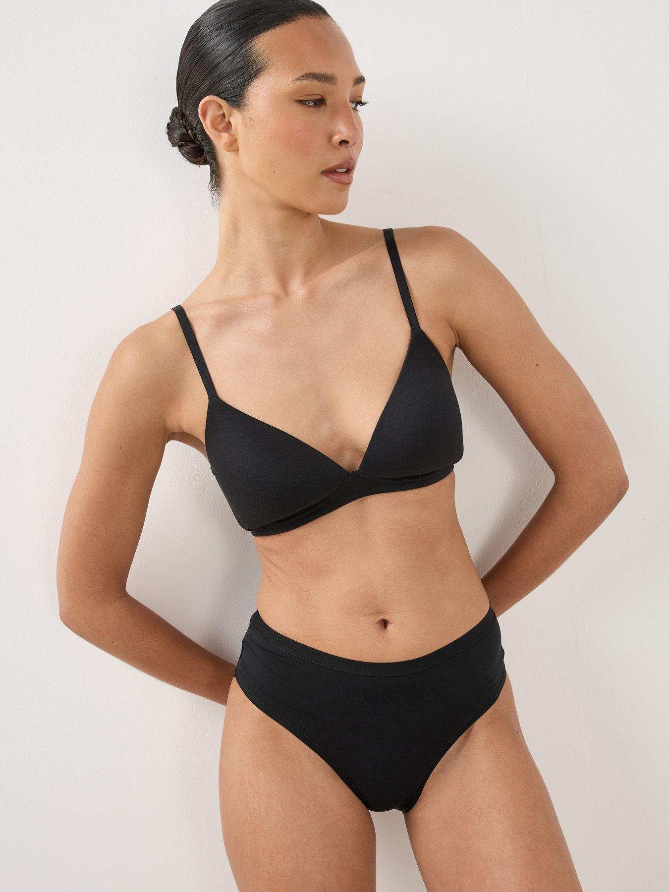 Image 4 of 6 of The Very Collection 5 Pack Cotton Plain And Leopard Print Thongs