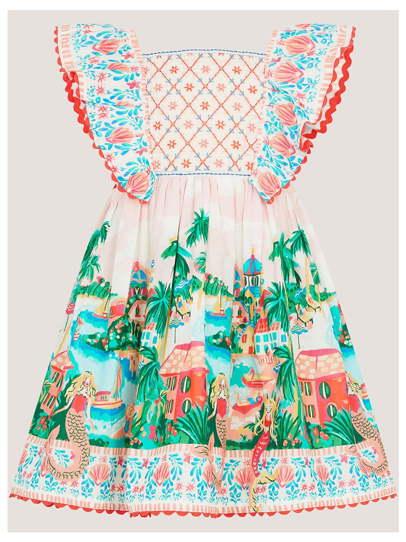 Monsoon Baby Girls Soren Resort Dress - Light Cream