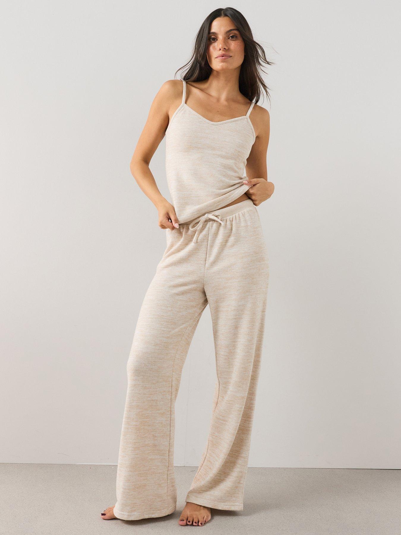 Image 1 of 7 of The Very Collection Knit Loungewear Set - Beige
