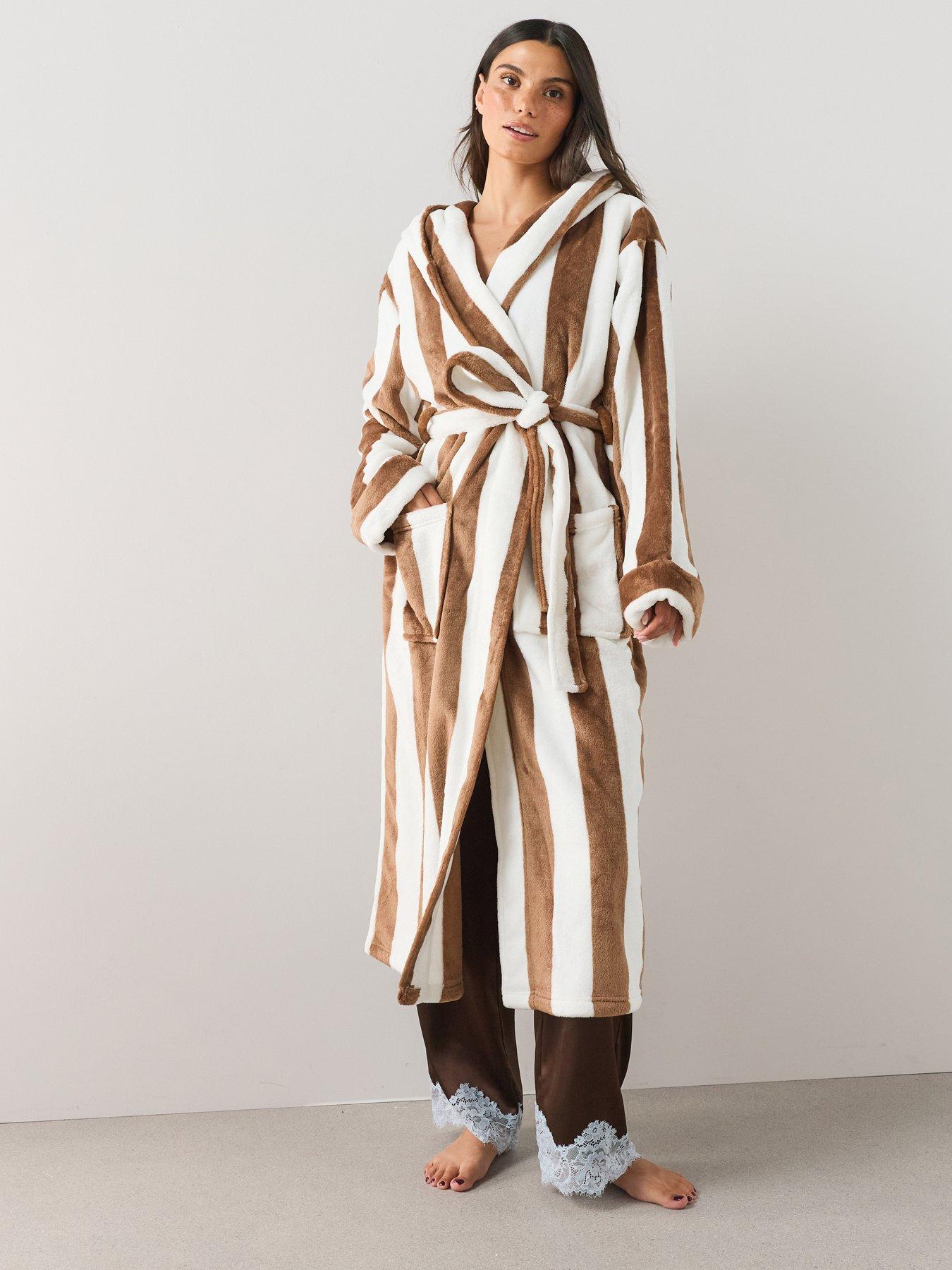 The Very Collection Stripe Fleece Robe