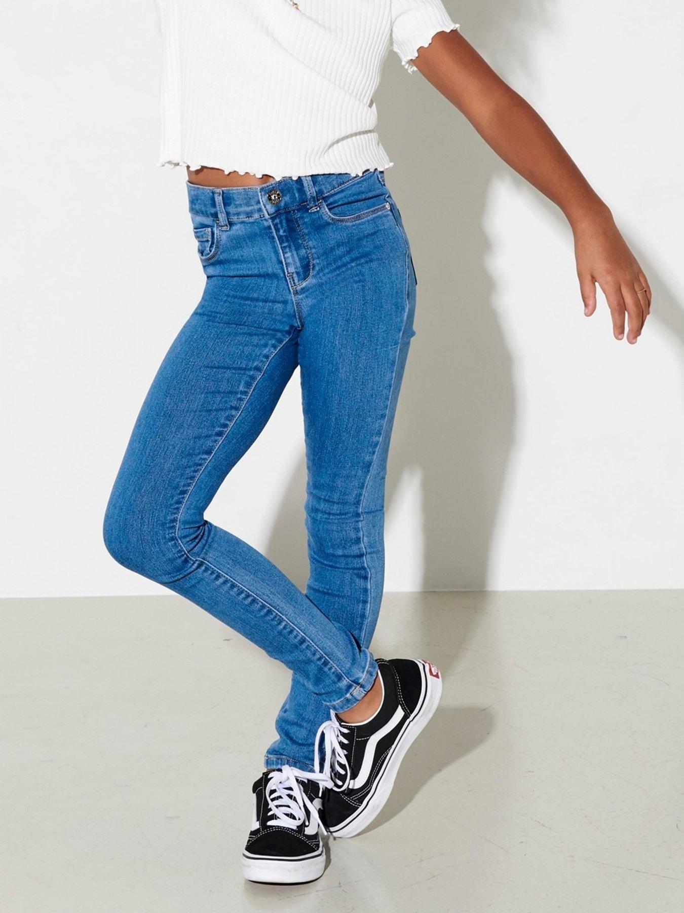 Only Kids Girls Rain Life Regular Skinny Jeans - Medium Blue