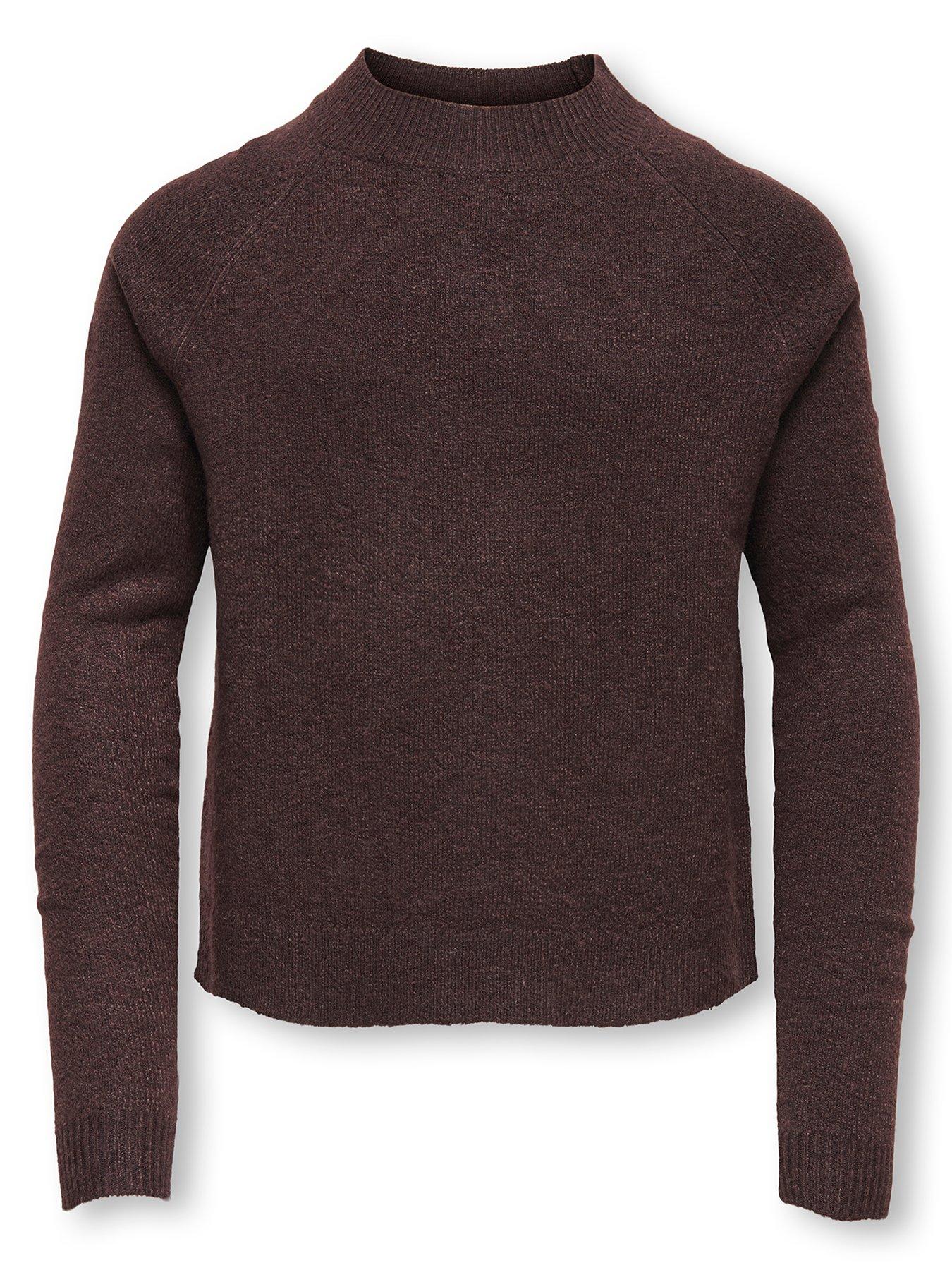 Only Kids Girls' Ribbed Knit Jumper - Chocolate Brown