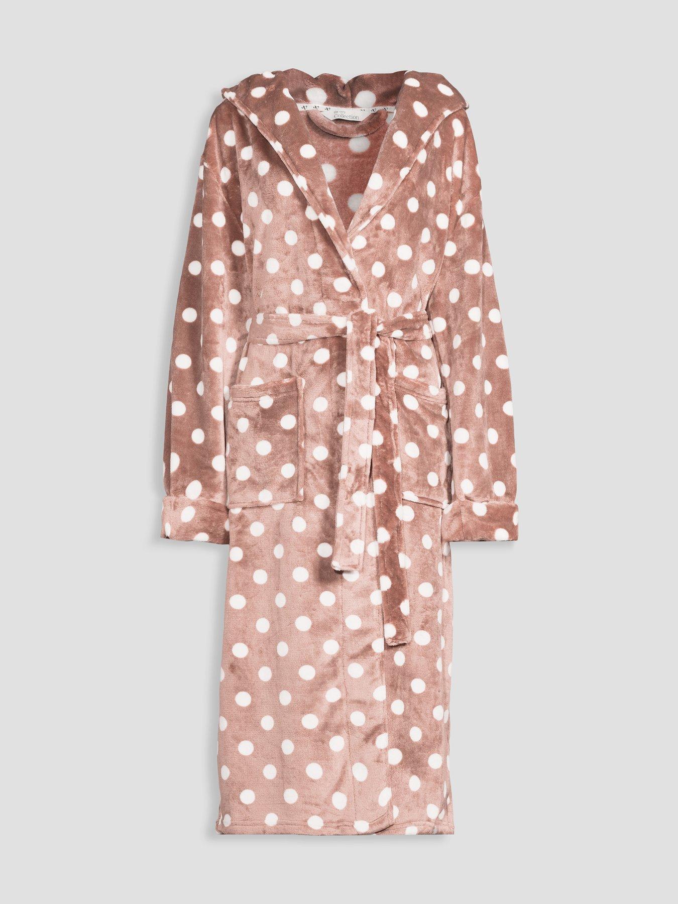 Image 7 of 7 of The Very Collection Polka Dot Dressing Gown - Brown