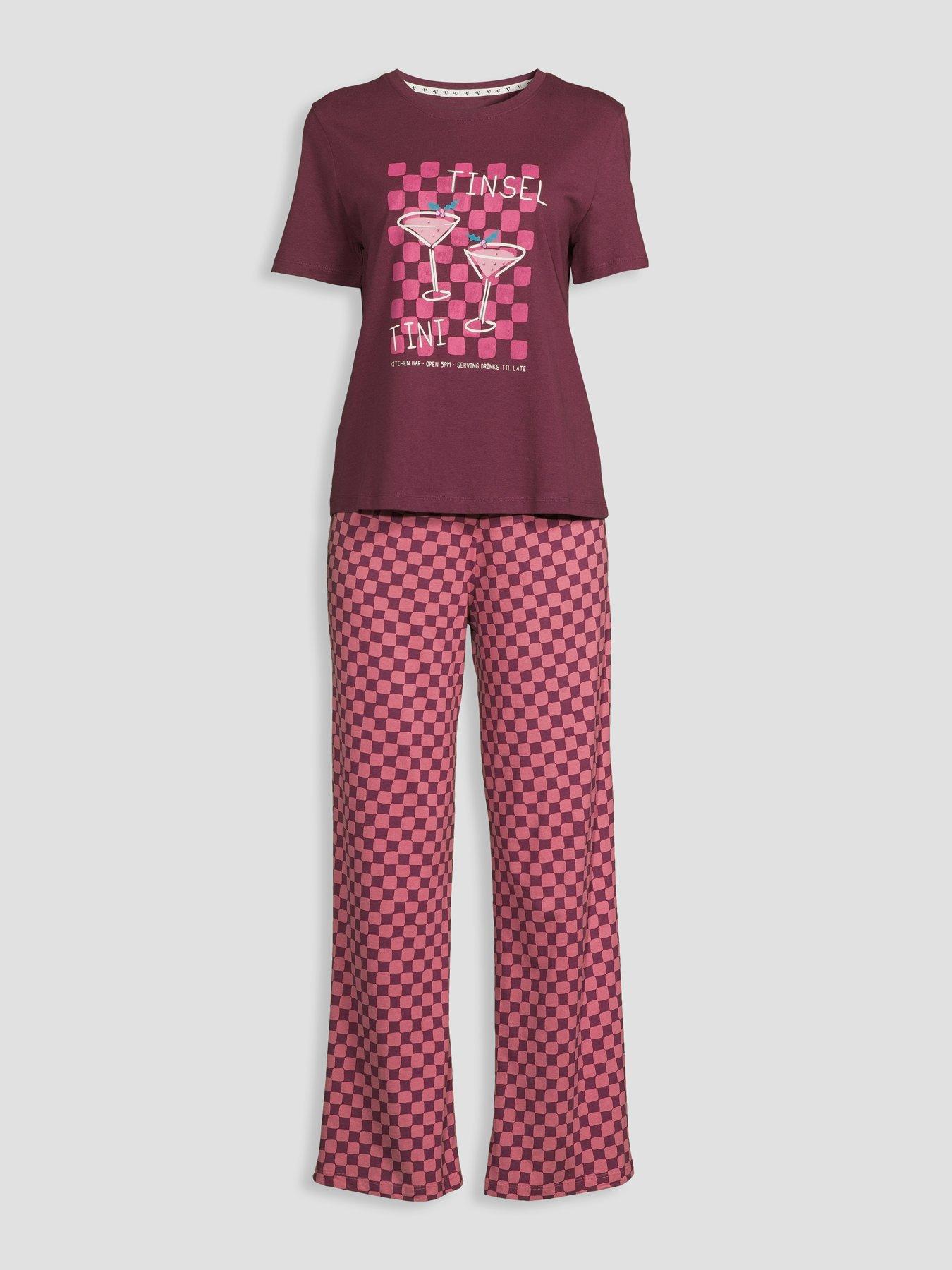 Image 6 of 6 of The Very Collection Short Sleeve Martini Tshirt And Wide Leg Pyjama Set