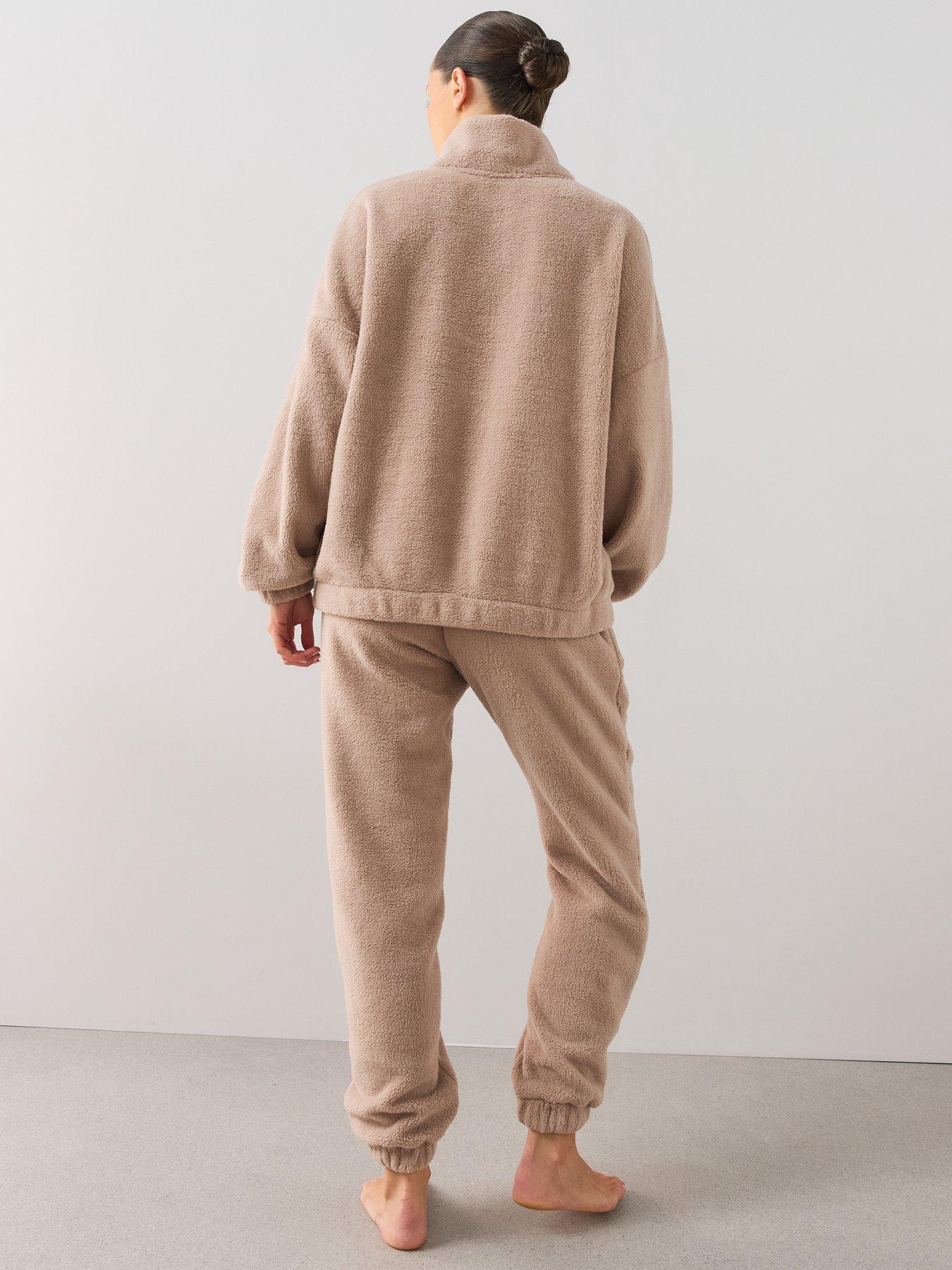 Image 2 of 7 of The Very Collection Funnel Neck Borg And Jogger Loungewear Set