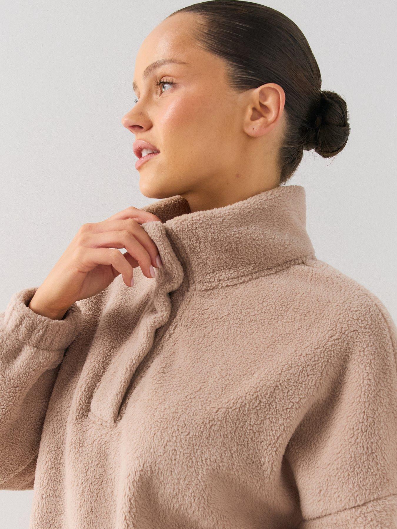 Image 4 of 7 of The Very Collection Funnel Neck Borg And Jogger Loungewear Set