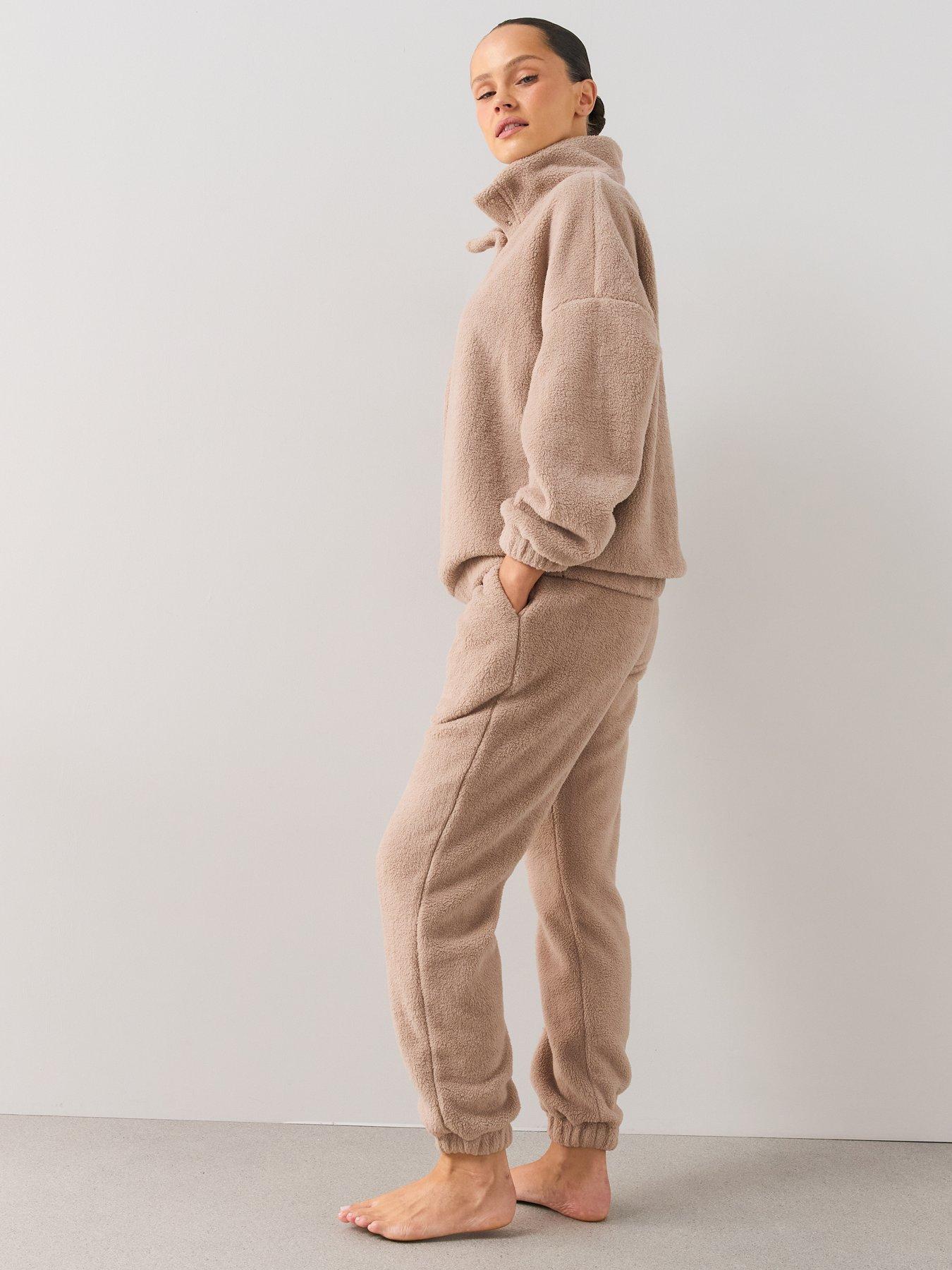 Image 6 of 7 of The Very Collection Funnel Neck Borg And Jogger Loungewear Set