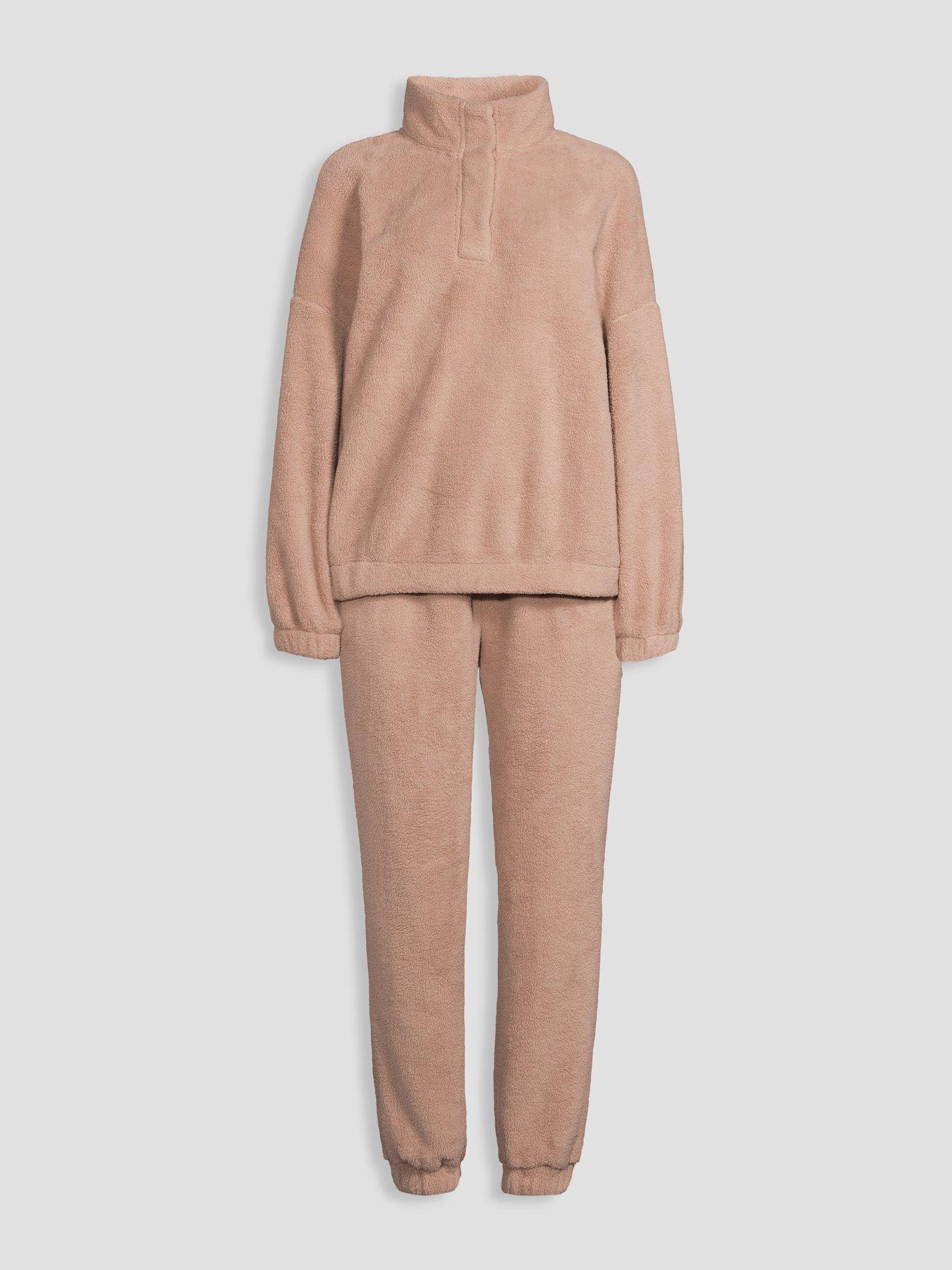 Image 7 of 7 of The Very Collection Funnel Neck Borg And Jogger Loungewear Set