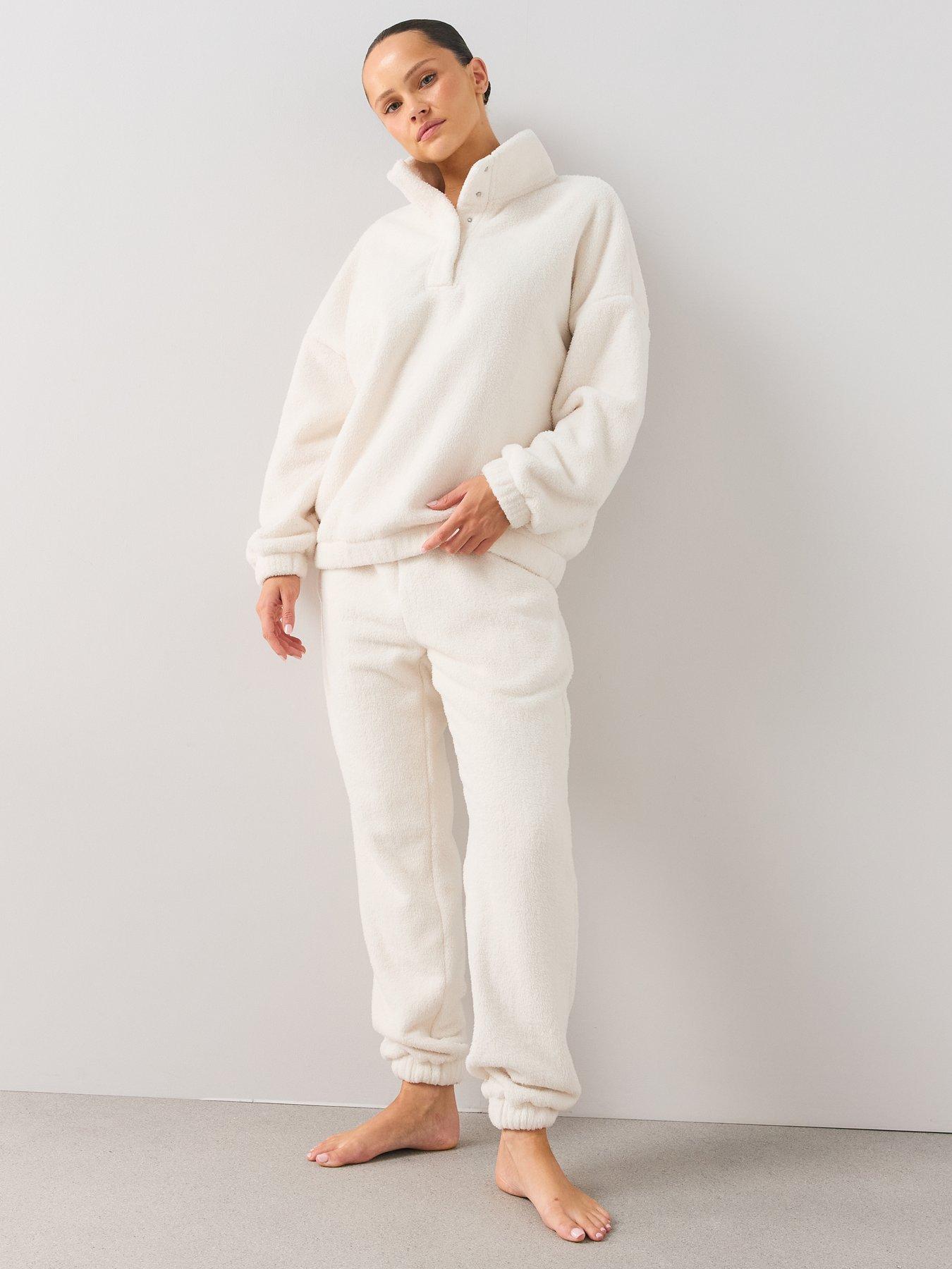 Image 3 of 7 of The Very Collection Funnel Neck Borg And Jogger Loungewear Set
