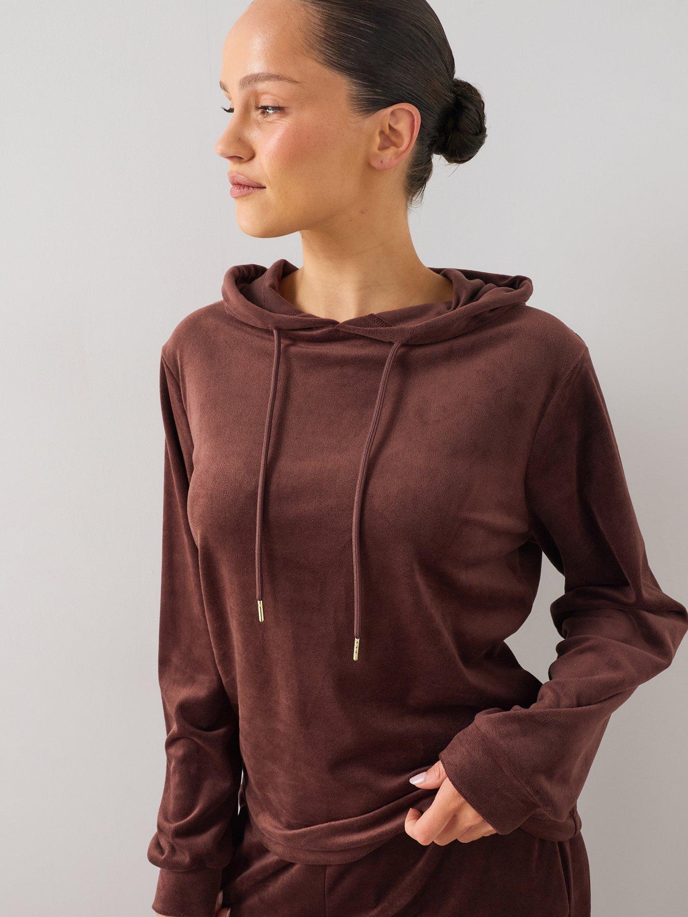 Image 4 of 7 of The Very Collection Velour Loungewear Set - Brown