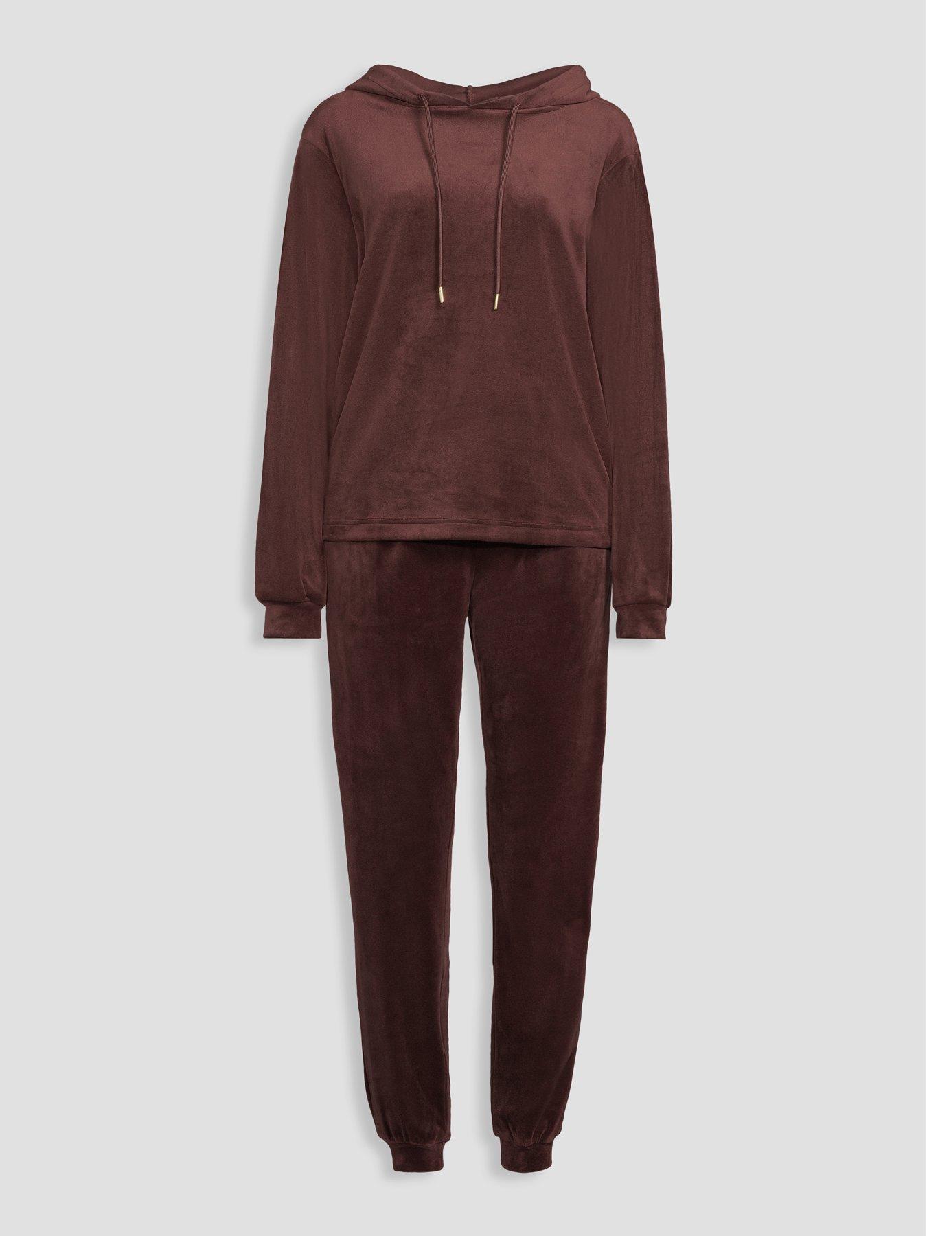 Image 7 of 7 of The Very Collection Velour Loungewear Set - Brown