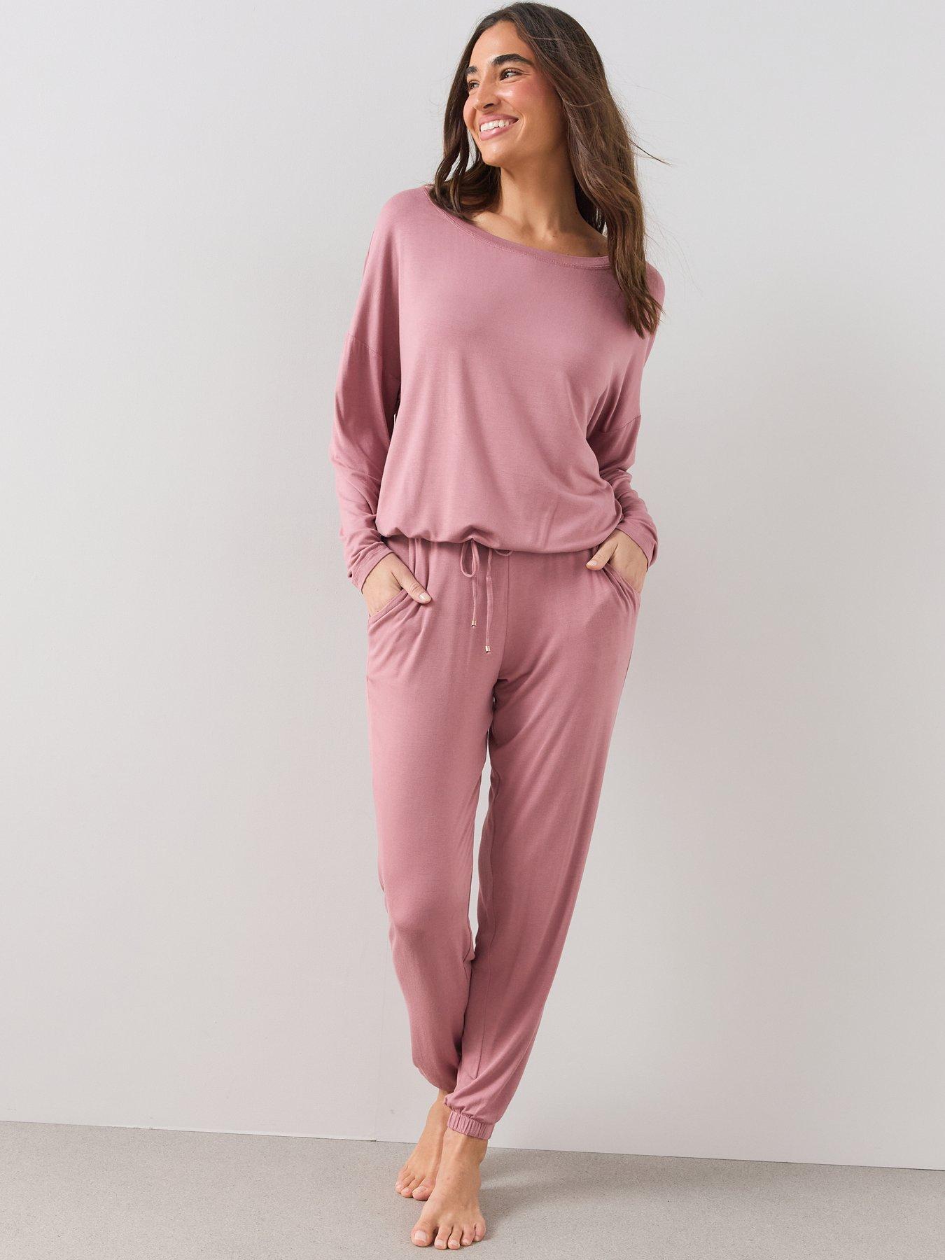 Image 5 of 6 of The Very Collection Slouchy Tie Front Top And Jogger Pyjama Set