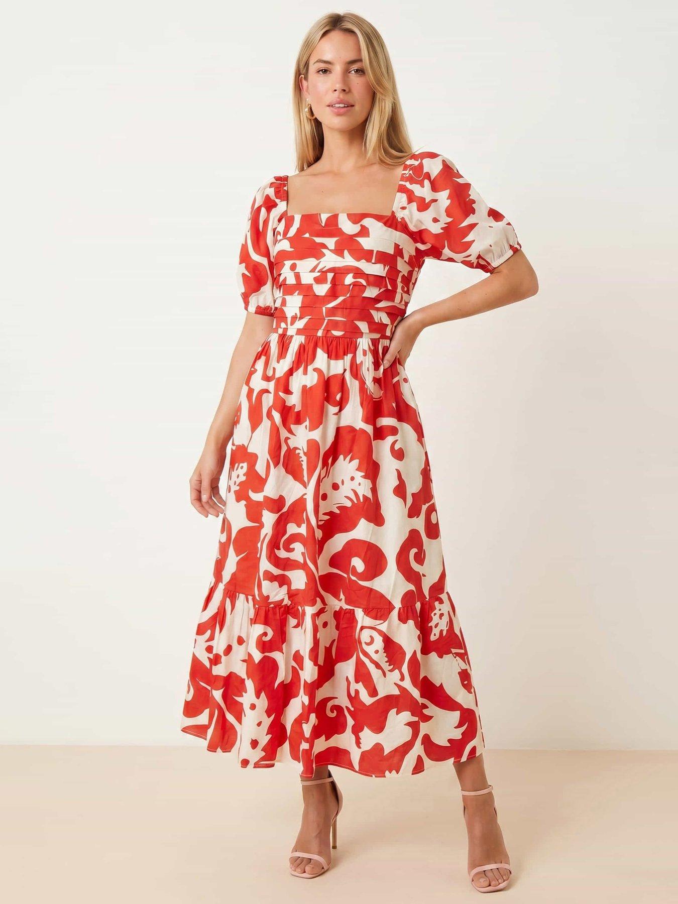 Style Cheat Leighton Puff Sleeve Dress - Red