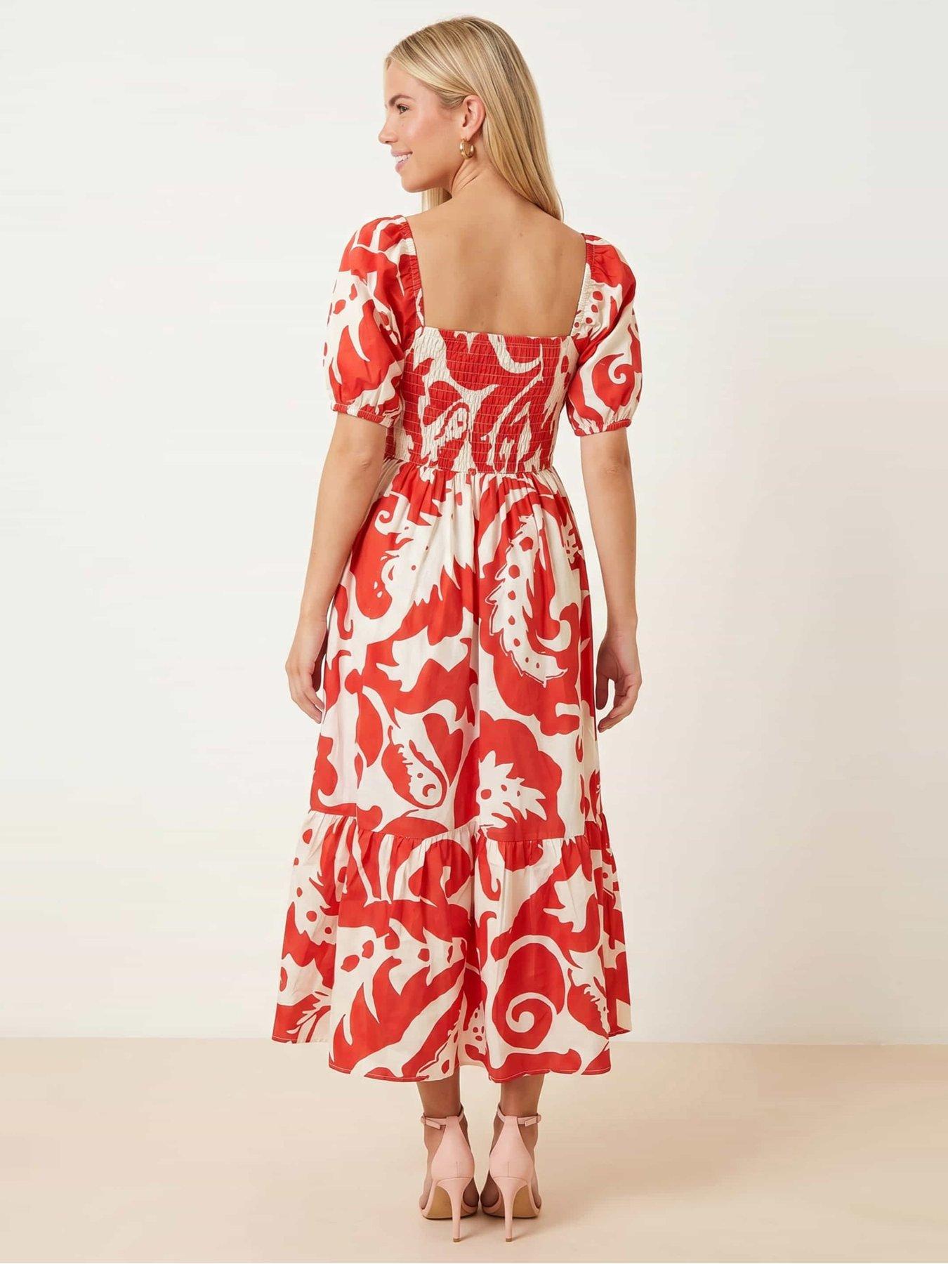 Image 2 of 3 of Style Cheat Leighton Puff Sleeve Dress - Red