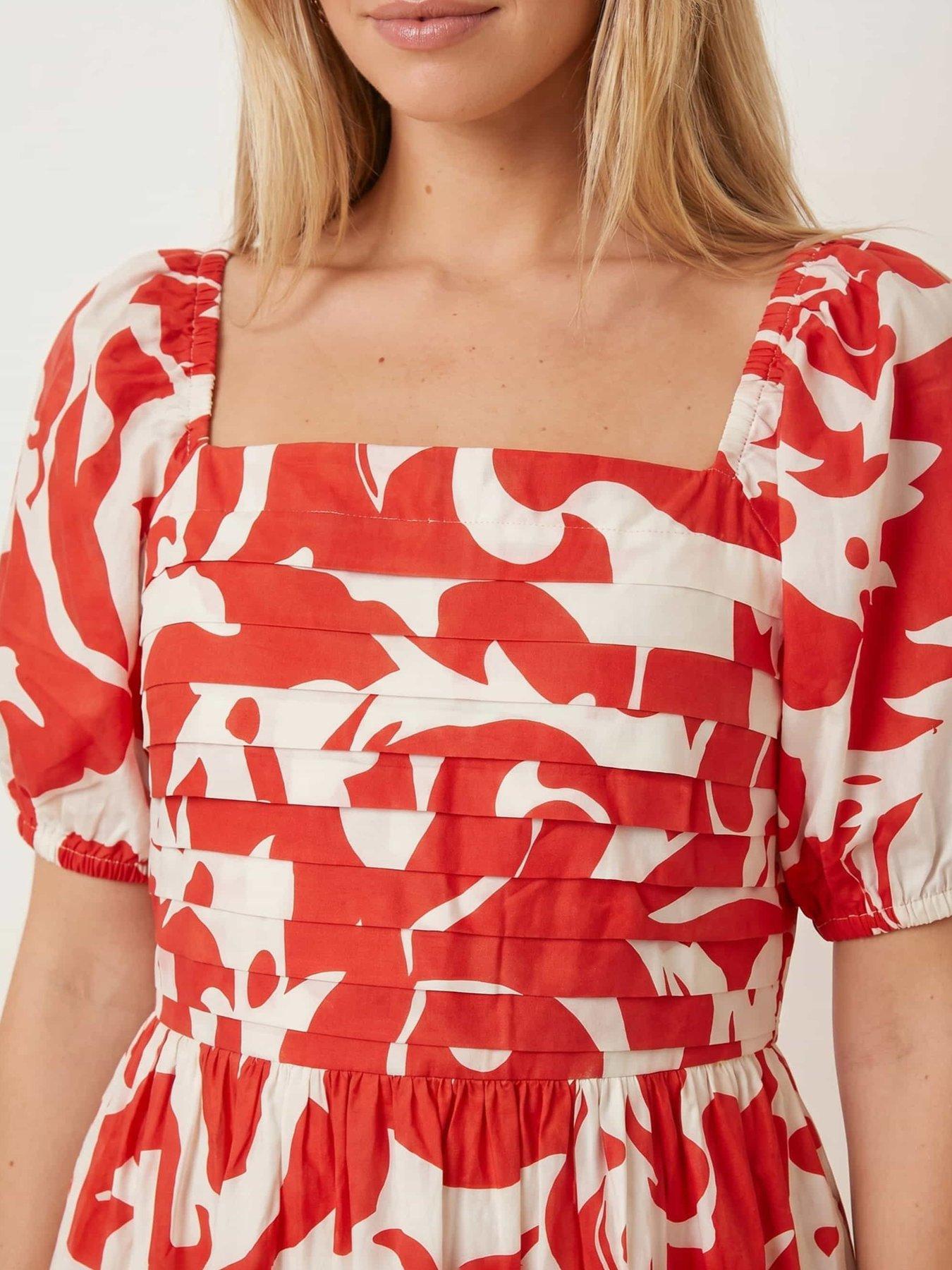 Image 3 of 3 of Style Cheat Leighton Puff Sleeve Dress - Red