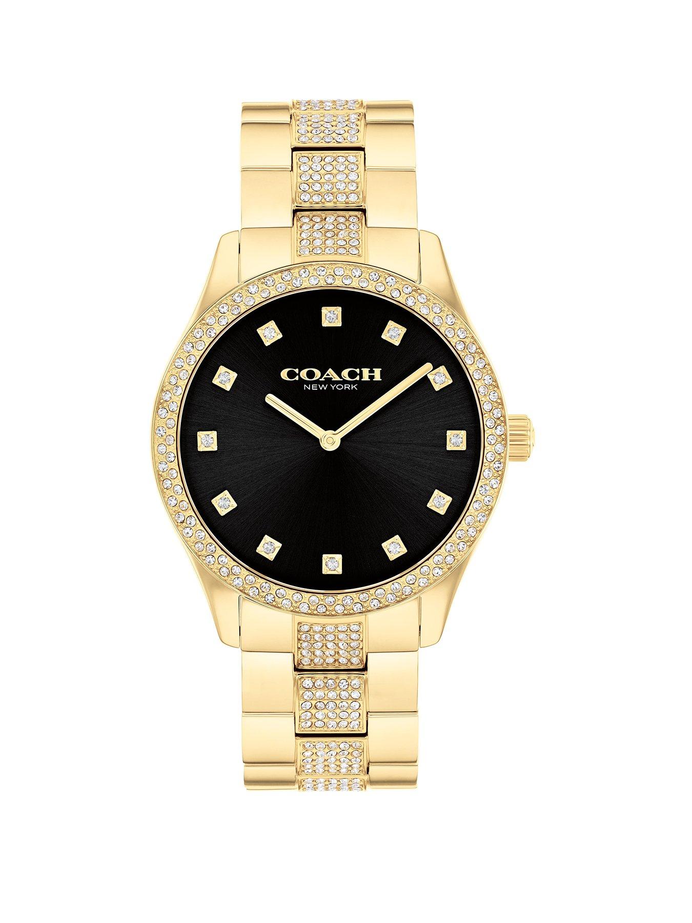 COACH Ladies Brooks Gold IP Bracelet Watch