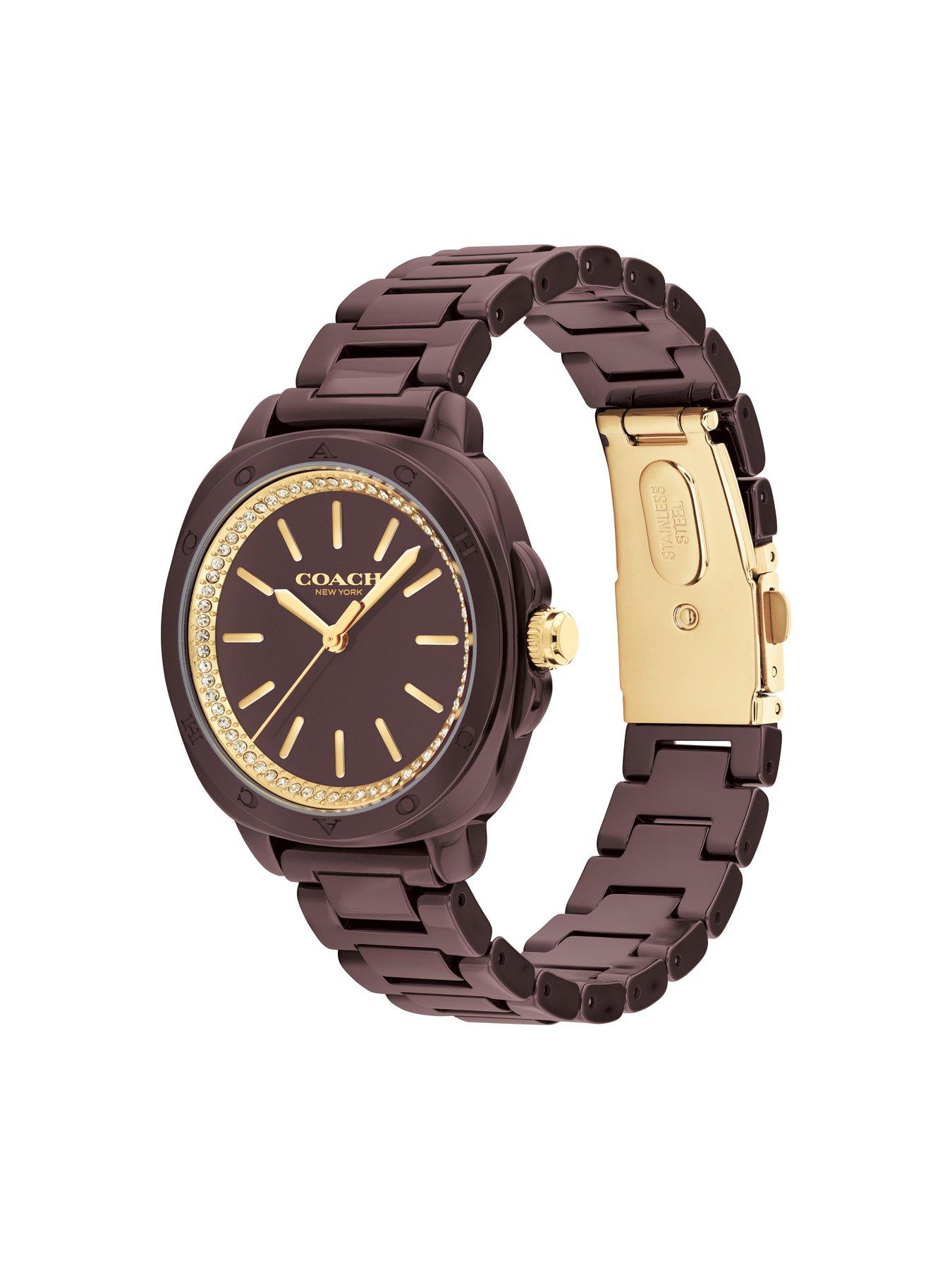 Image 2 of 5 of COACH Ladies Kitt Burgundy Ceramic Bracelet Watch