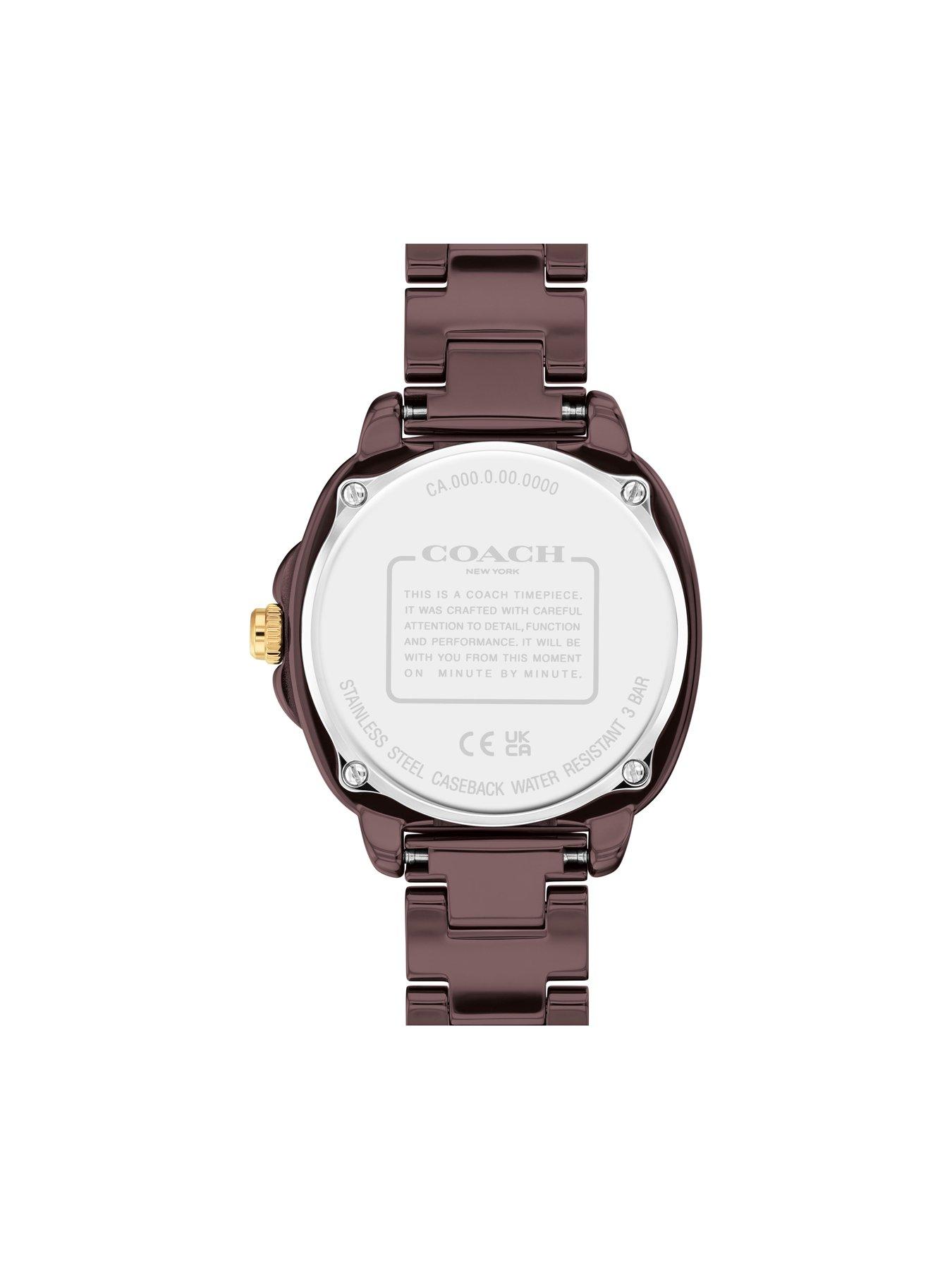 Image 3 of 5 of COACH Ladies Kitt Burgundy Ceramic Bracelet Watch