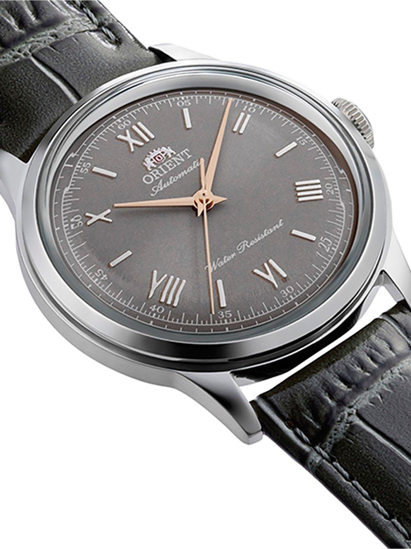  image of orient-bambino-38mm-non-date-red-dial-brown-leather-strap