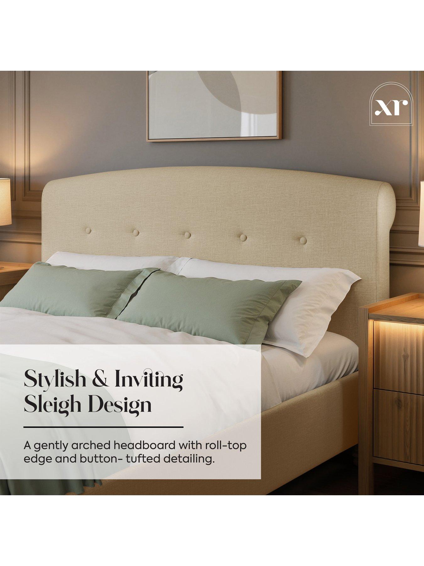 Image 3 of 7 of XR Living Camille Sleigh Shadow Ottoman Bed&nbsp;- Natural Stone