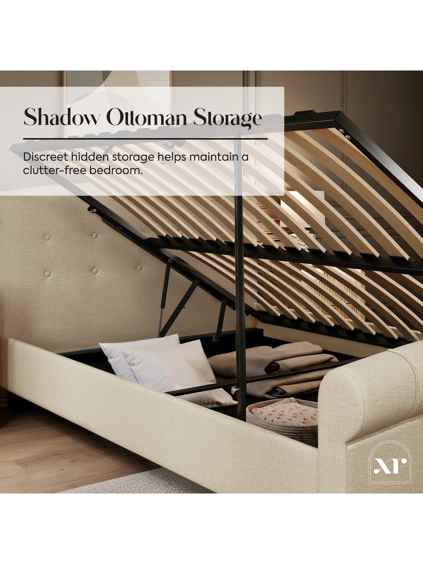 Image 5 of 7 of XR Living Camille Sleigh Shadow Ottoman Bed&nbsp;- Natural Stone