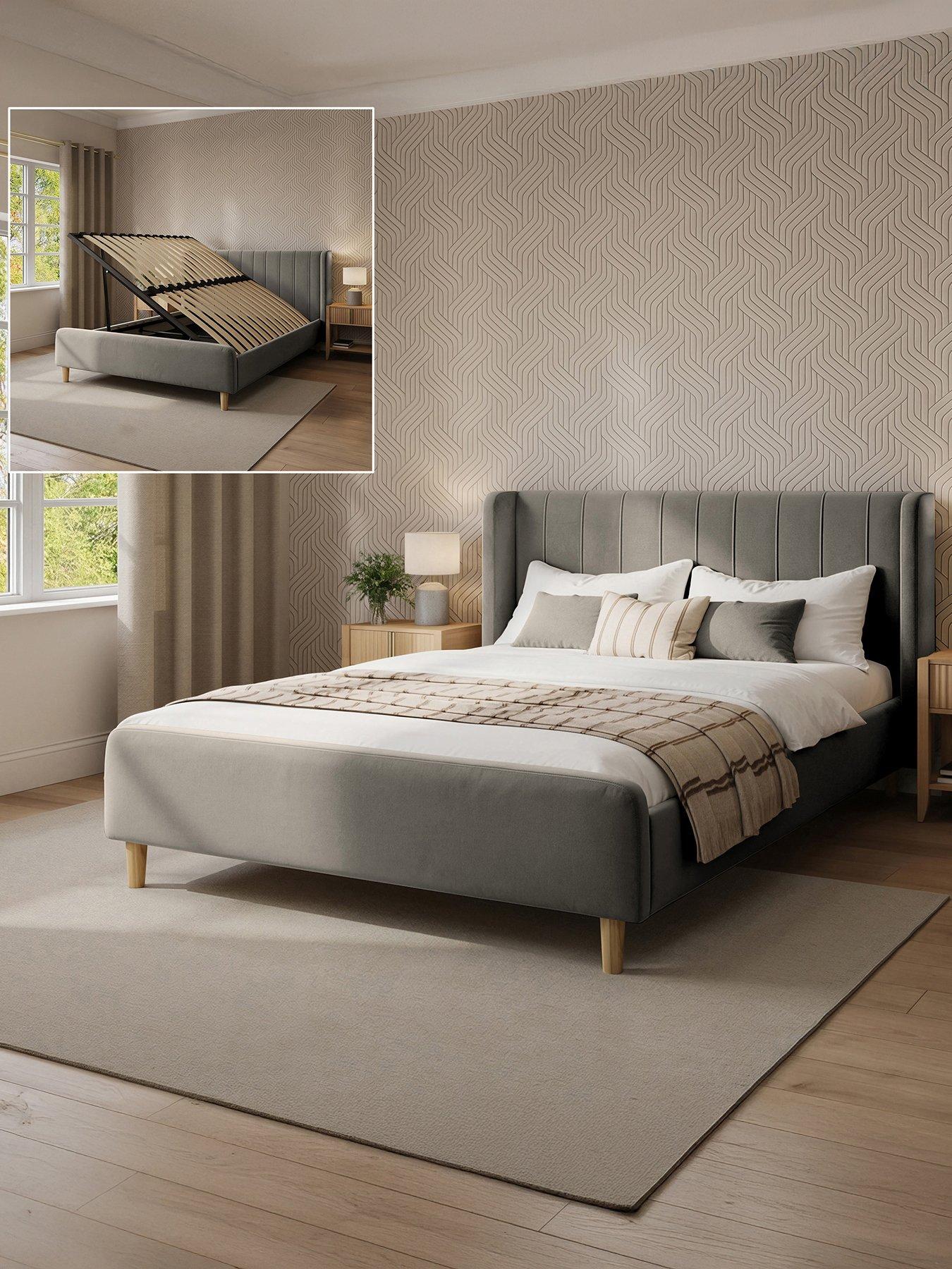 XR Living Lola Shadow Ottoman Bed - Grey | Littlewoods