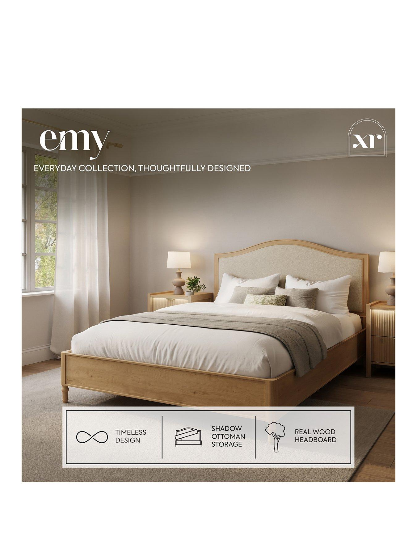 Image 2 of 7 of XR Living Emy French Style Wooden Shadow Ottoman Storage Bed&nbsp;- Oak/natura