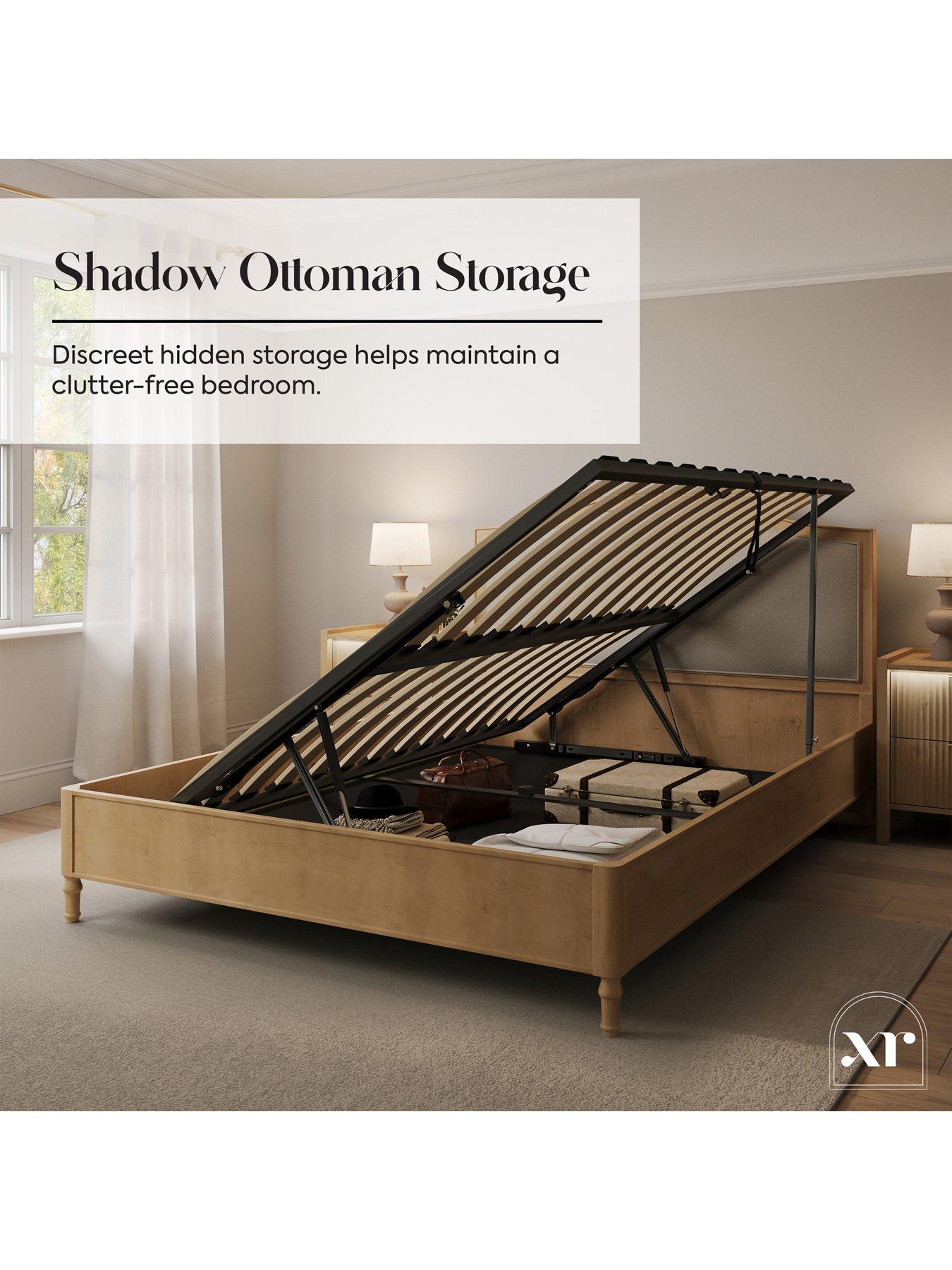 Image 6 of 7 of XR Living Emy French Style Wooden Shadow Ottoman Storage Bed&nbsp;- Oak/natura
