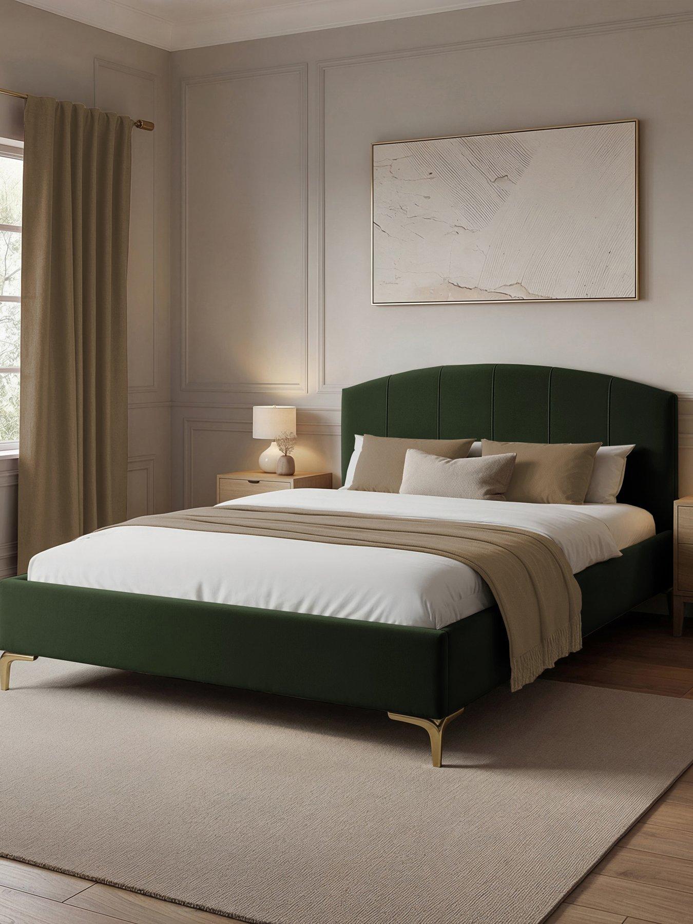 XR Living Avery Shadow Ottoman Bed - Olive Green