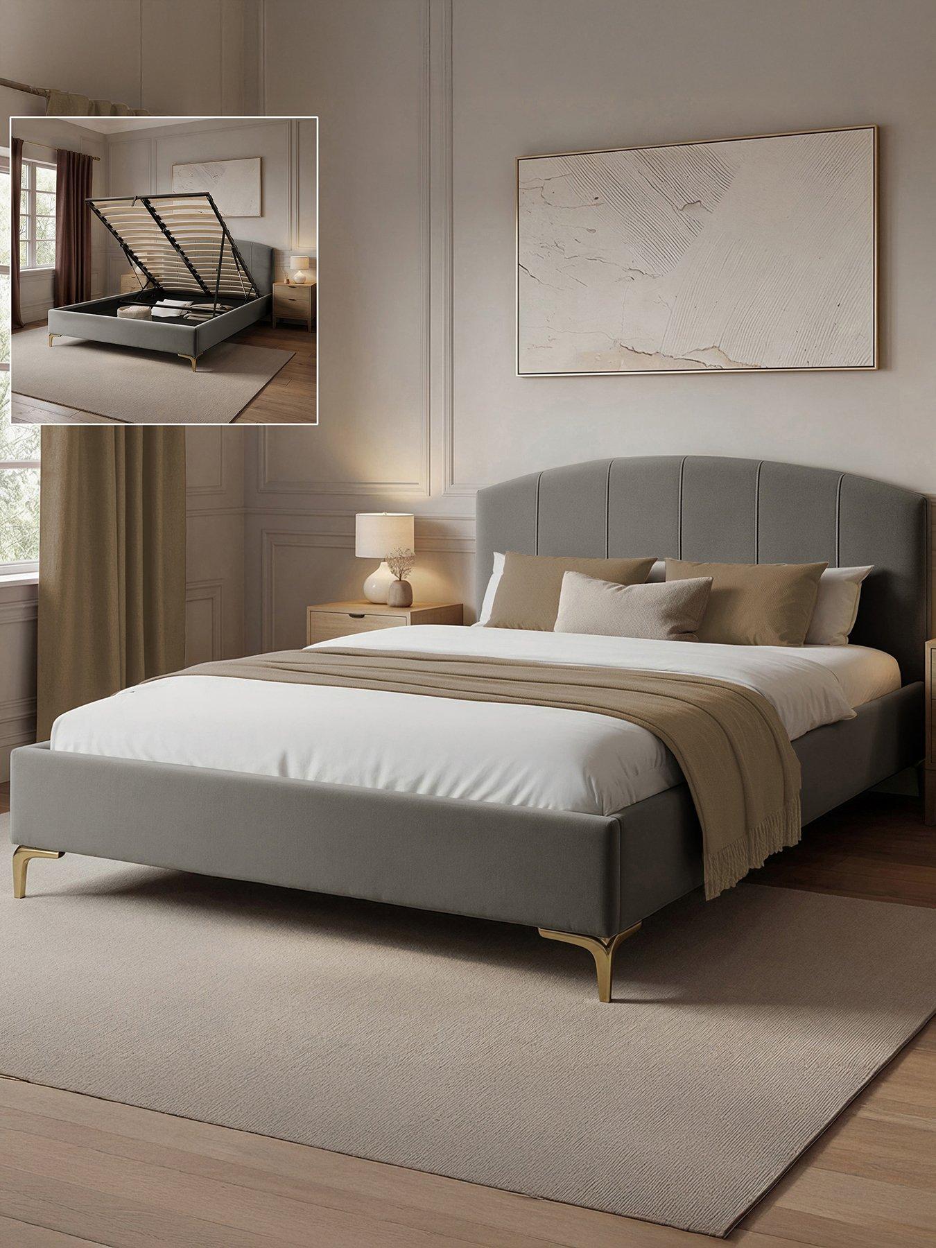 Image 1 of 7 of XR Living Avery Shadow Ottoman Bed - Grey - Double