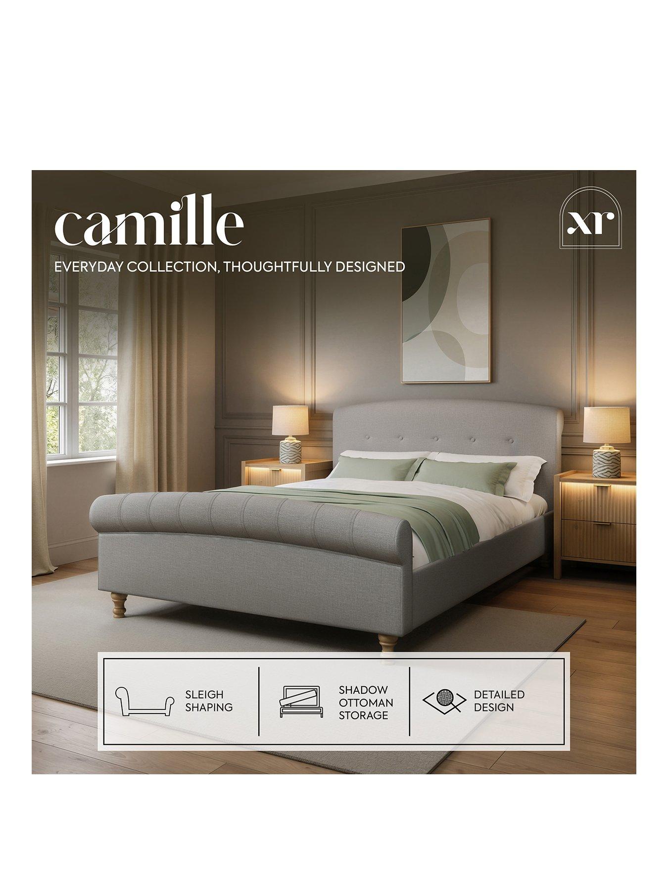 Image 2 of 7 of XR Living Camille Sleigh Shadow Ottoman Bed -&nbsp;Grey