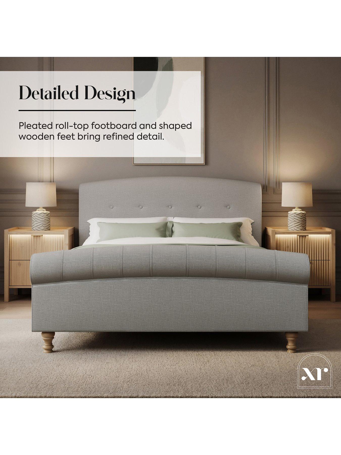 Image 4 of 7 of XR Living Camille Sleigh Shadow Ottoman Bed -&nbsp;Grey