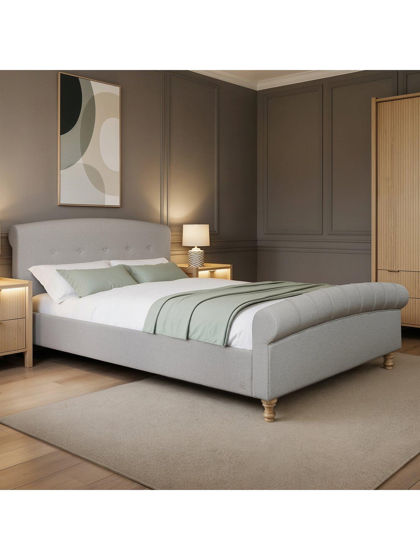 Image 6 of 7 of XR Living Camille Sleigh Shadow Ottoman Bed -&nbsp;Grey