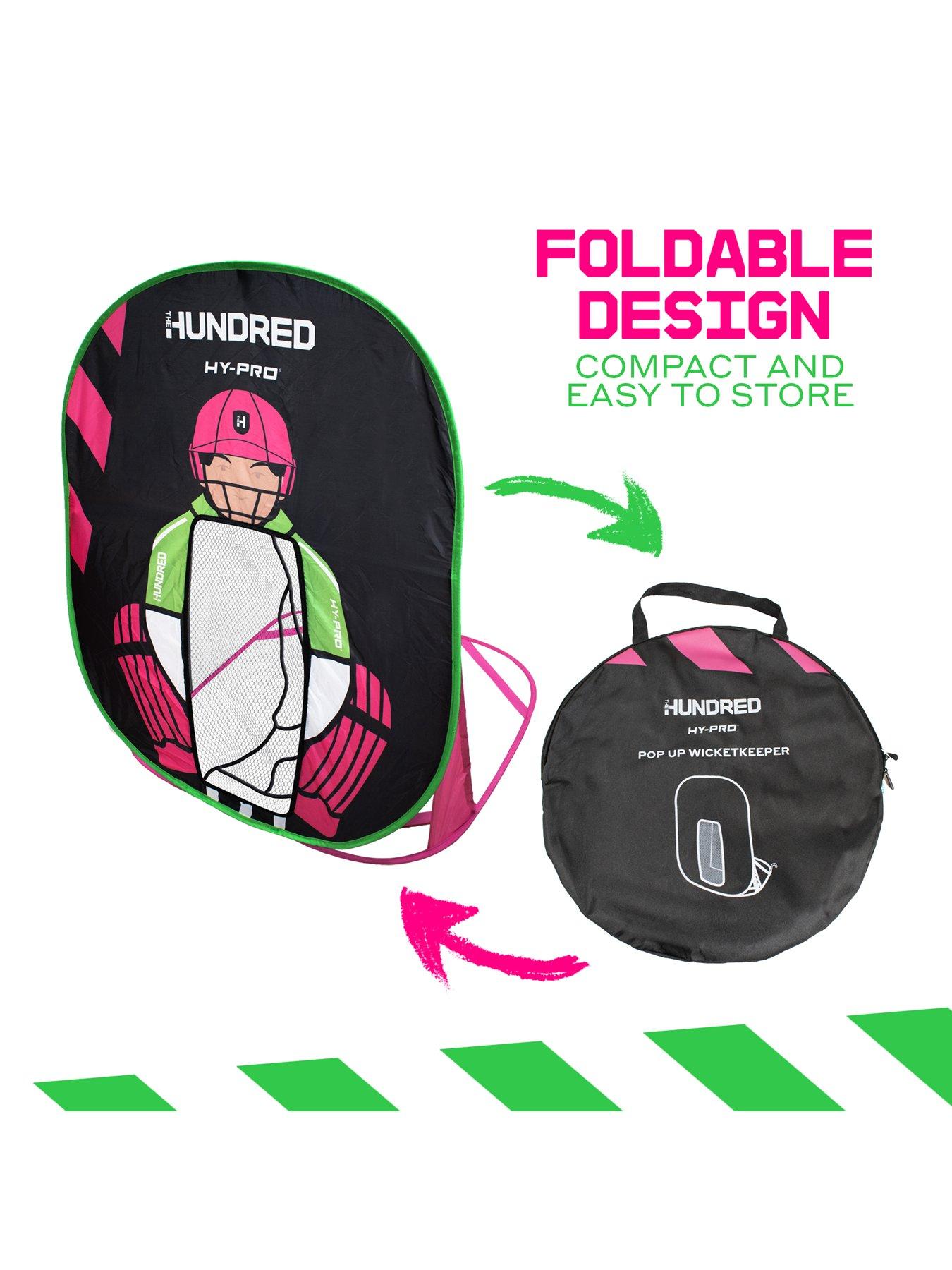 Image 2 of 7 of The Hundred Foldable Wicket Keeper Set - Includes Size 3 Bat & Tennis Ball