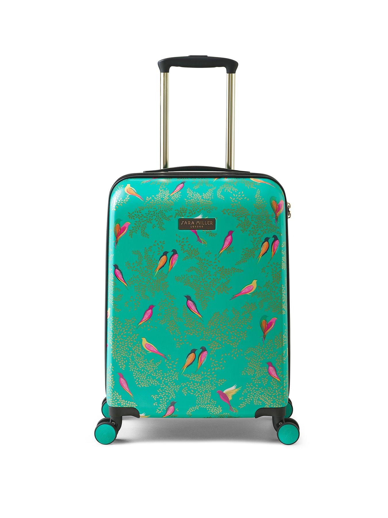 Sara Miller Cabin 4 Wheeled Trolley Case - Green Birds