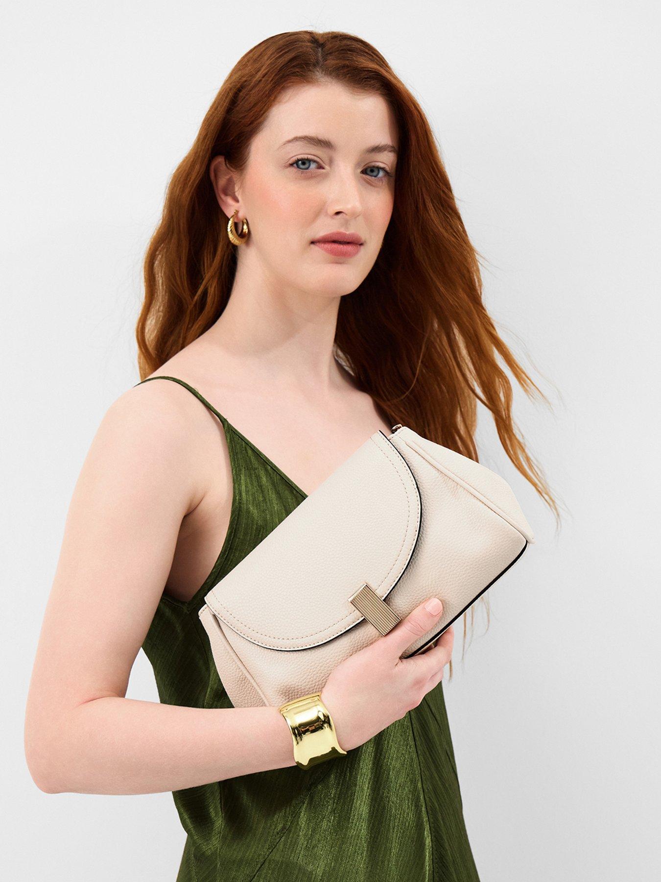 Image 2 of 5 of Accessorize Lock Detail Clutch Bag