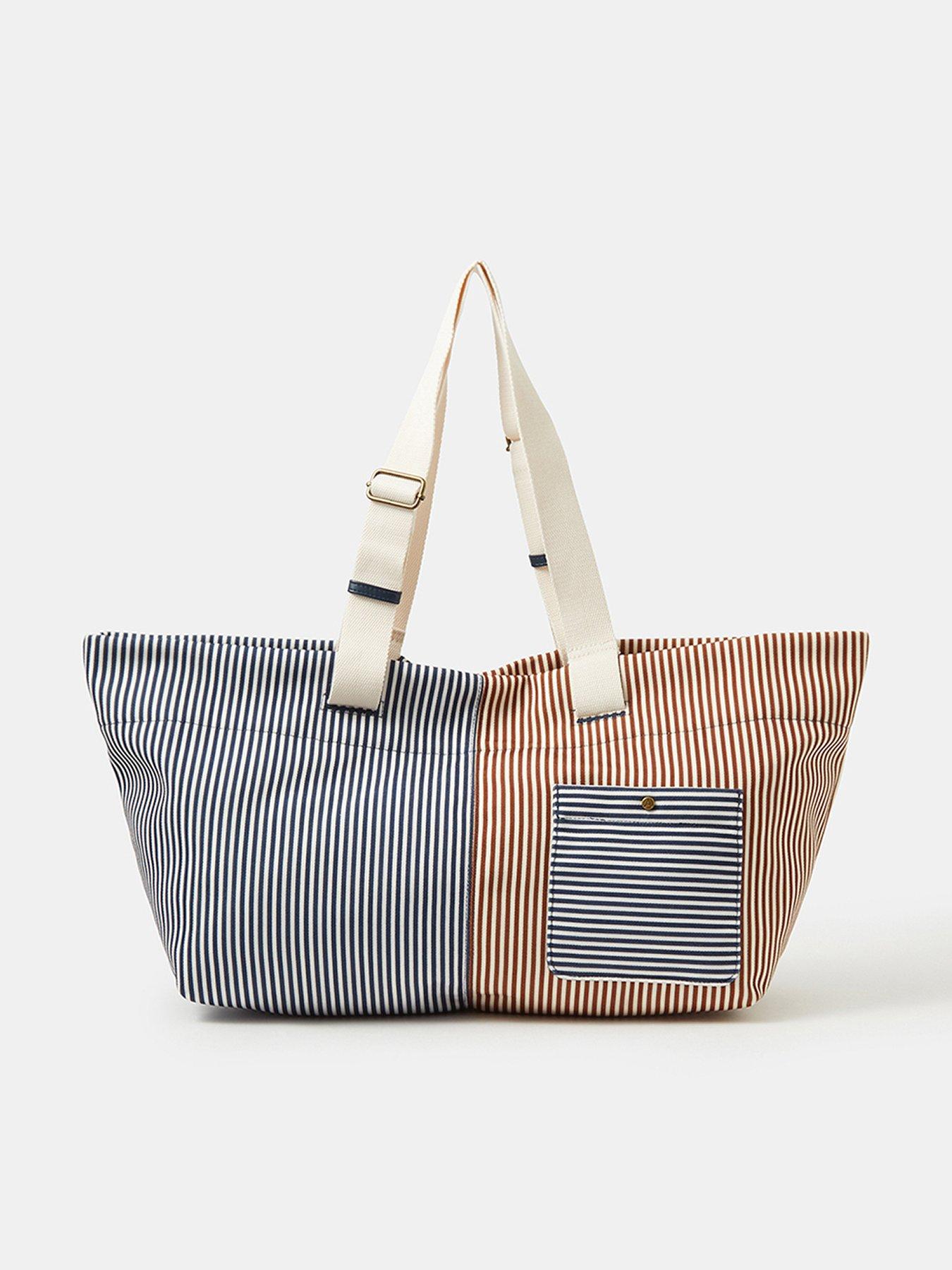 Accessorize Large Stripe Shopper Bag - Blue