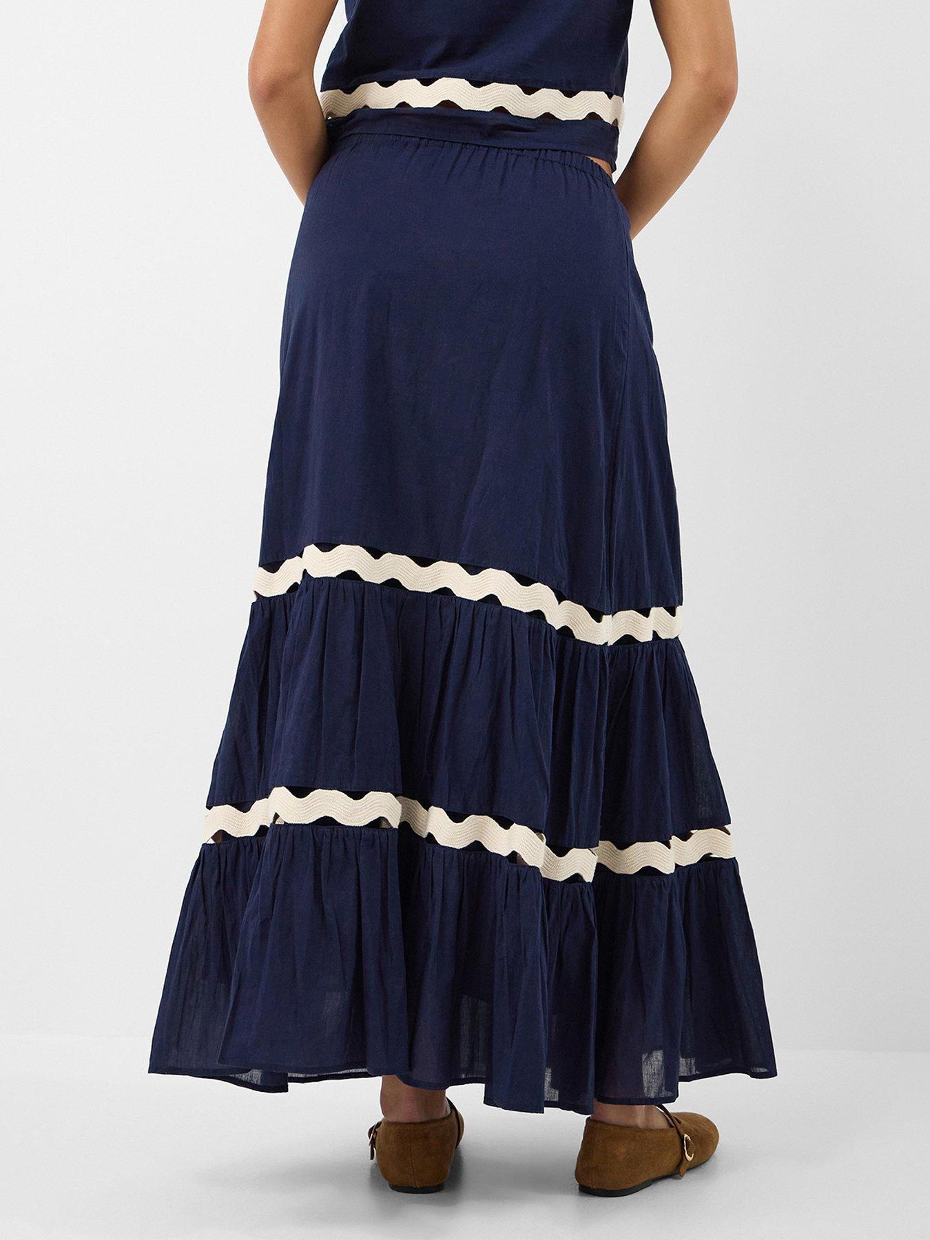 Image 2 of 5 of Accessorize Ric Rac Tiered Maxi Skirt