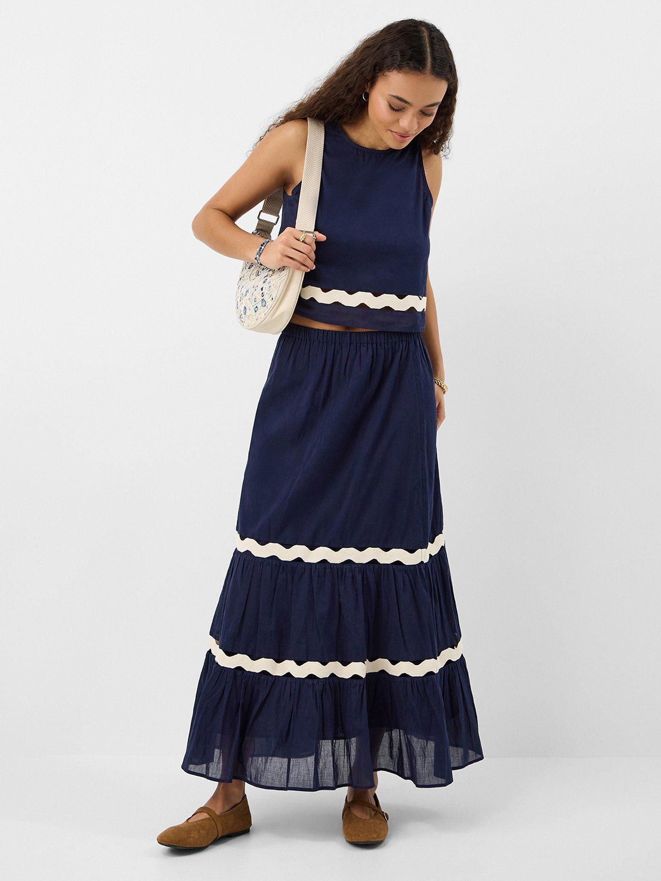 Image 3 of 5 of Accessorize Ric Rac Tiered Maxi Skirt