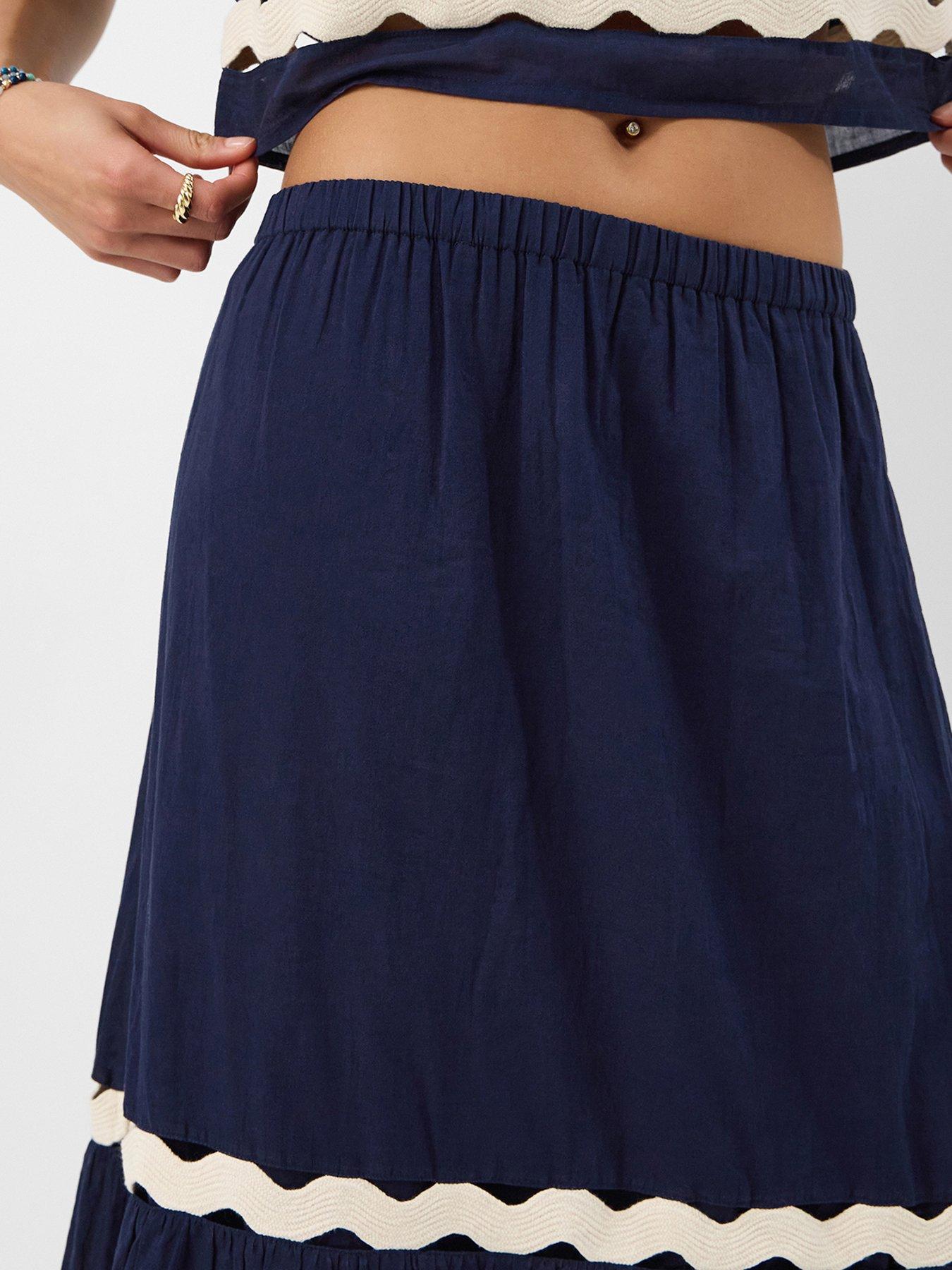 Image 4 of 5 of Accessorize Ric Rac Tiered Maxi Skirt