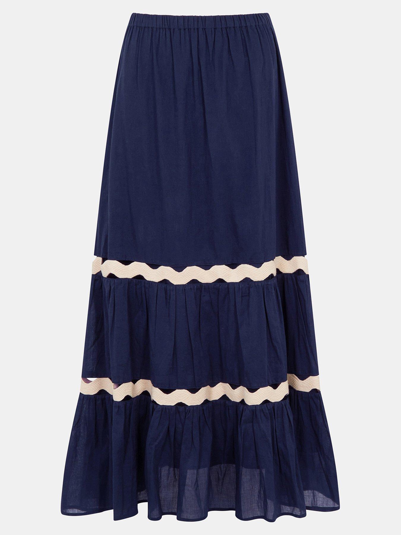 Image 5 of 5 of Accessorize Ric Rac Tiered Maxi Skirt