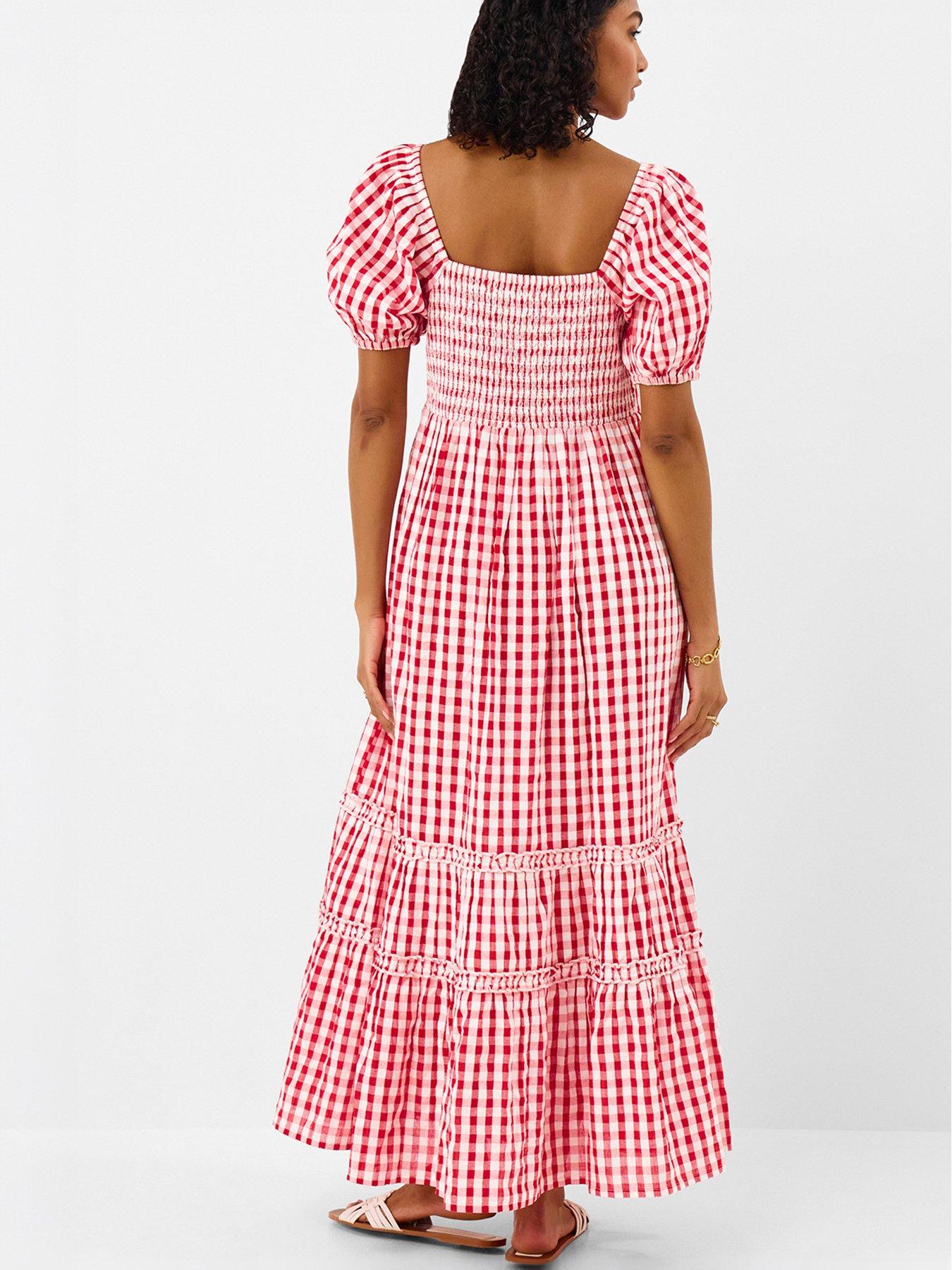 Image 2 of 4 of Accessorize Red Gingham Puff Sleeve D