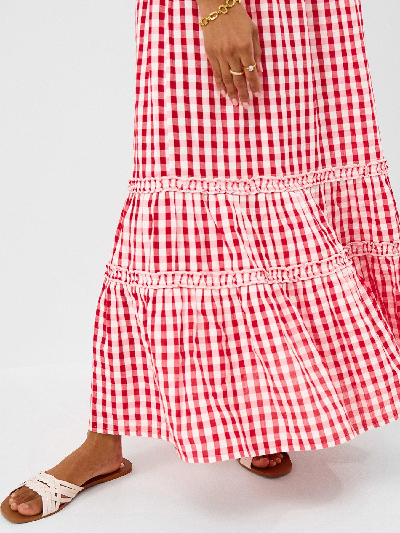 Image 4 of 4 of Accessorize Red Gingham Puff Sleeve D