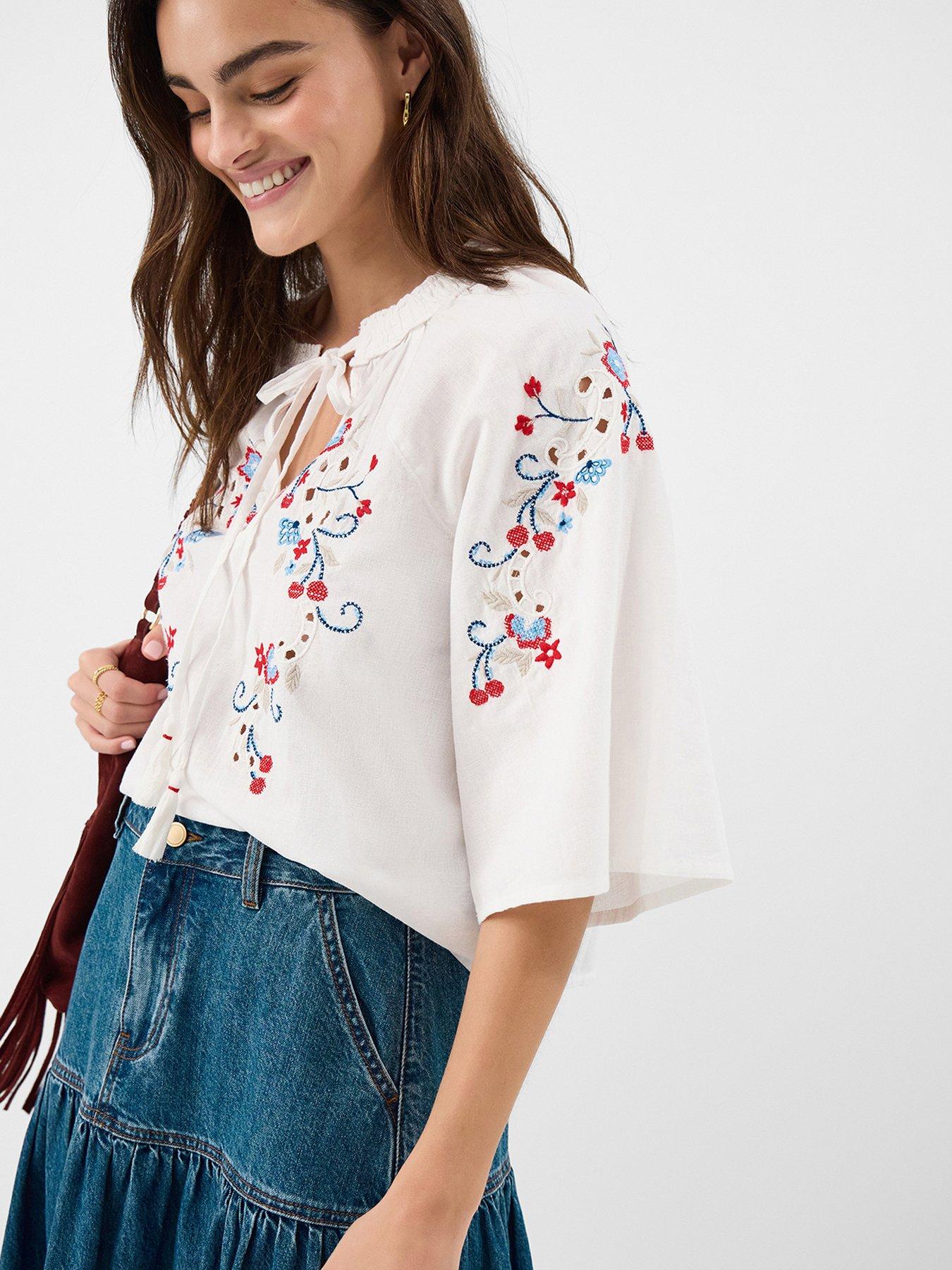 Accessorize Floral Emb Blouse