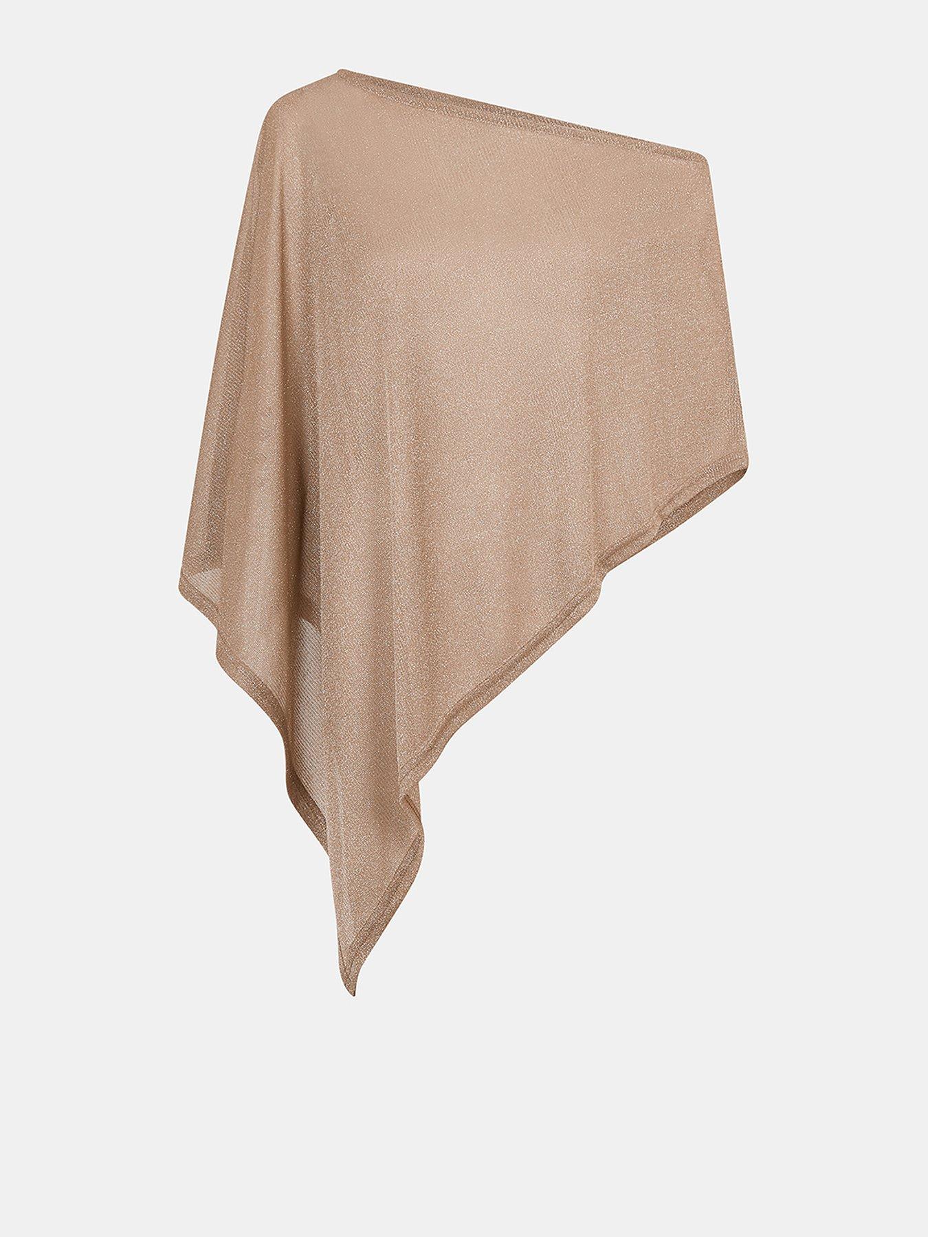 Image 1 of 5 of Accessorize Shimmer Poncho - Gold