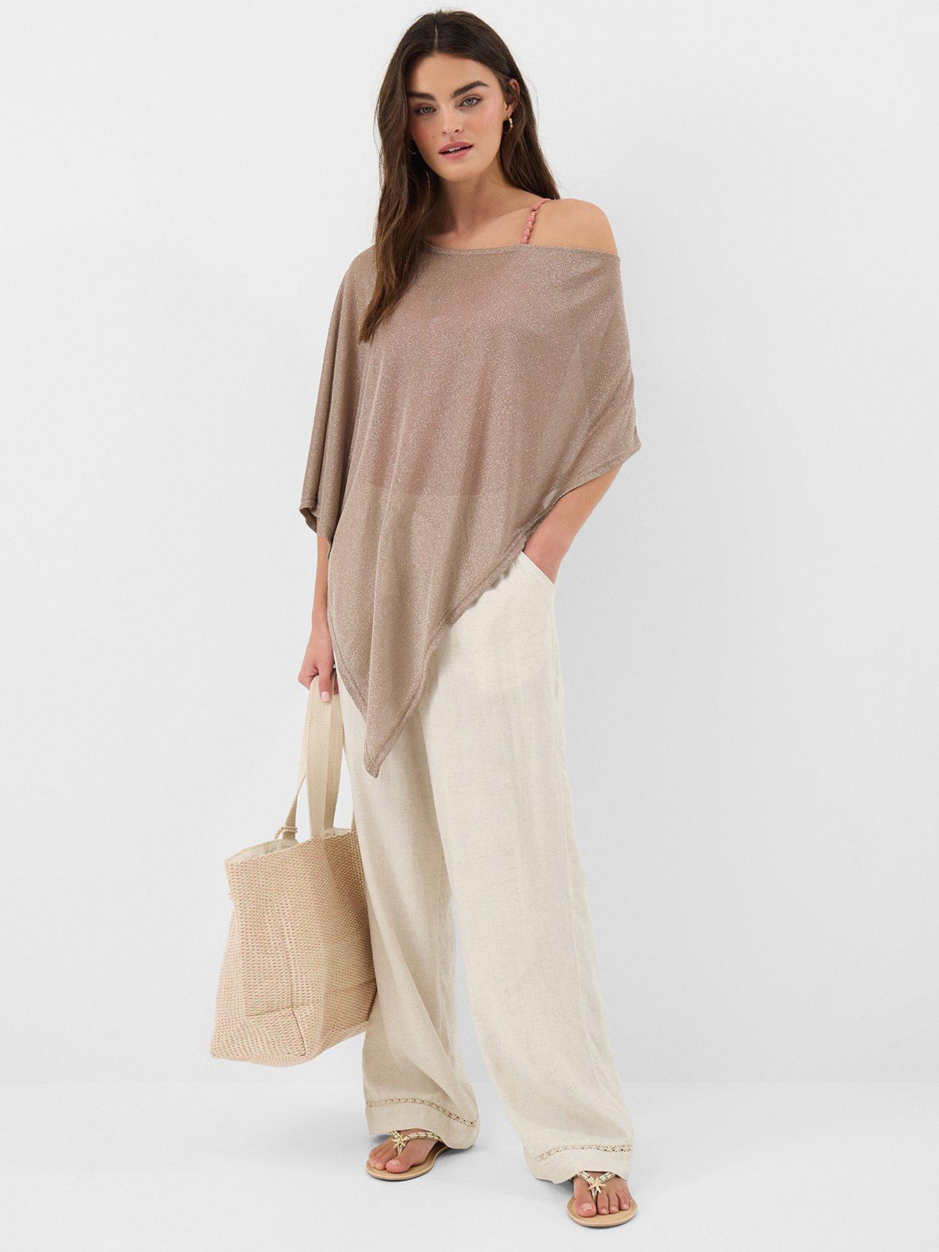 Image 4 of 5 of Accessorize Shimmer Poncho - Gold