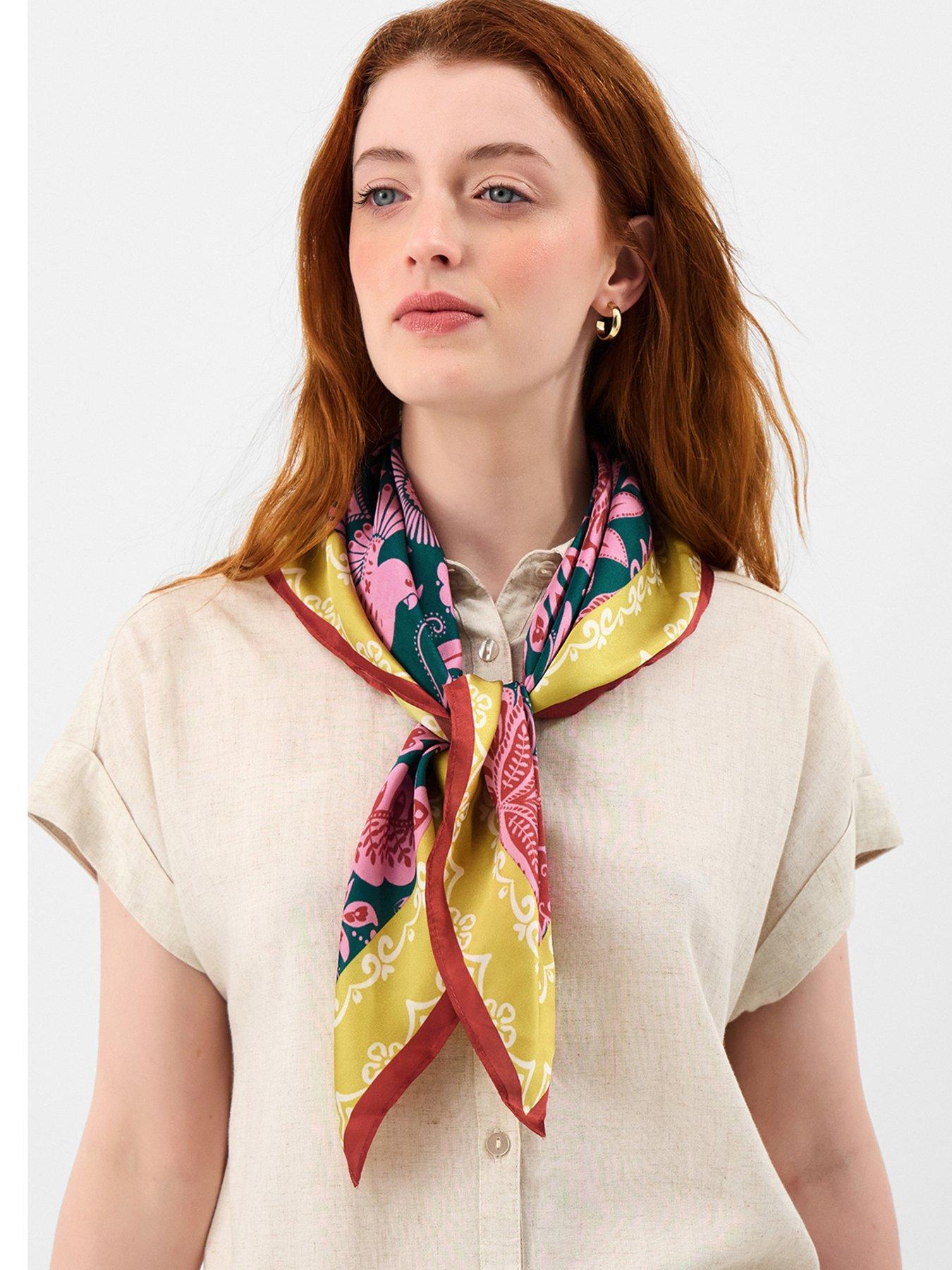 Image 2 of 3 of Accessorize Tropics Print Satin Squar