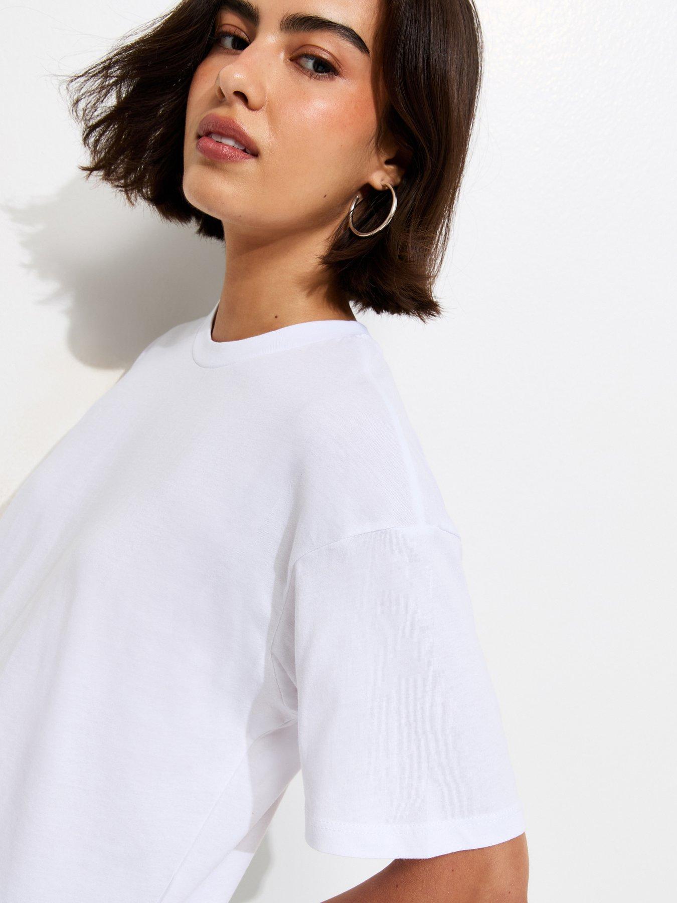 Image 4 of 5 of New Look Cotton Boxy T-Shirt - White